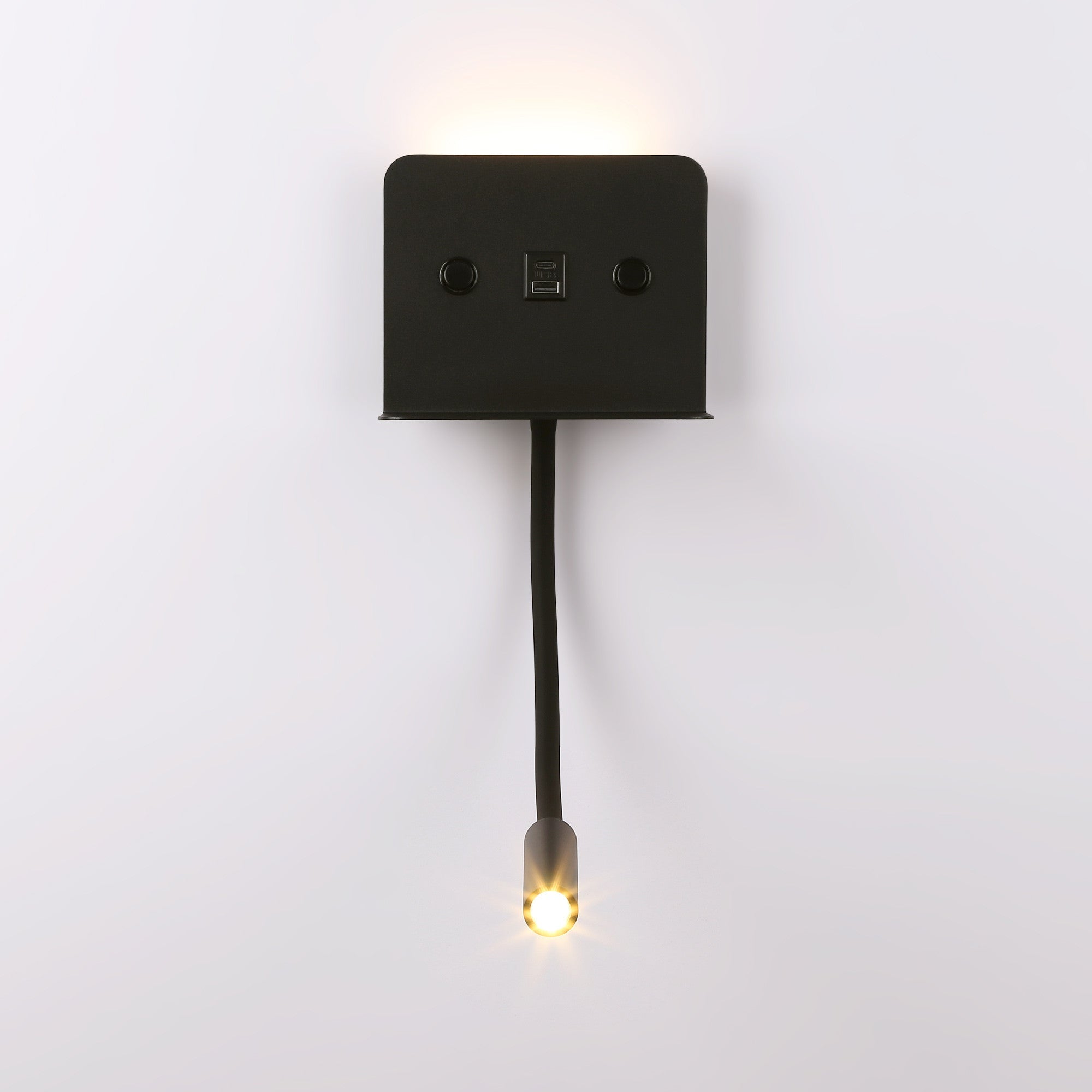 Aplique de pared para lectura "SLANGE 2" - 3W + 6W - Puerto USB + USB-C