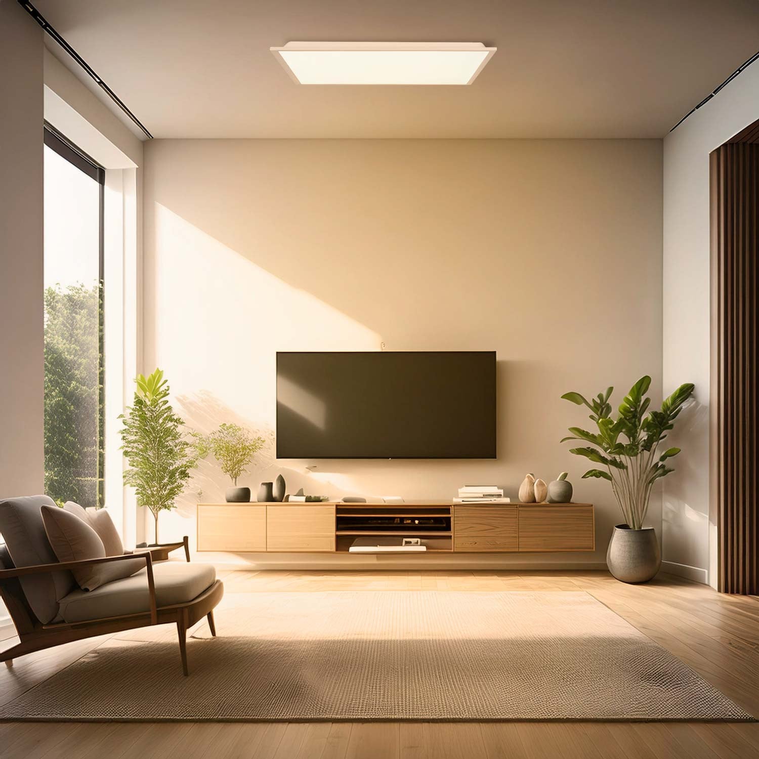 Plafón de techo LED Backlight - 60x60cm - 36W - CCT + RGB IC - Con mando a distancia
