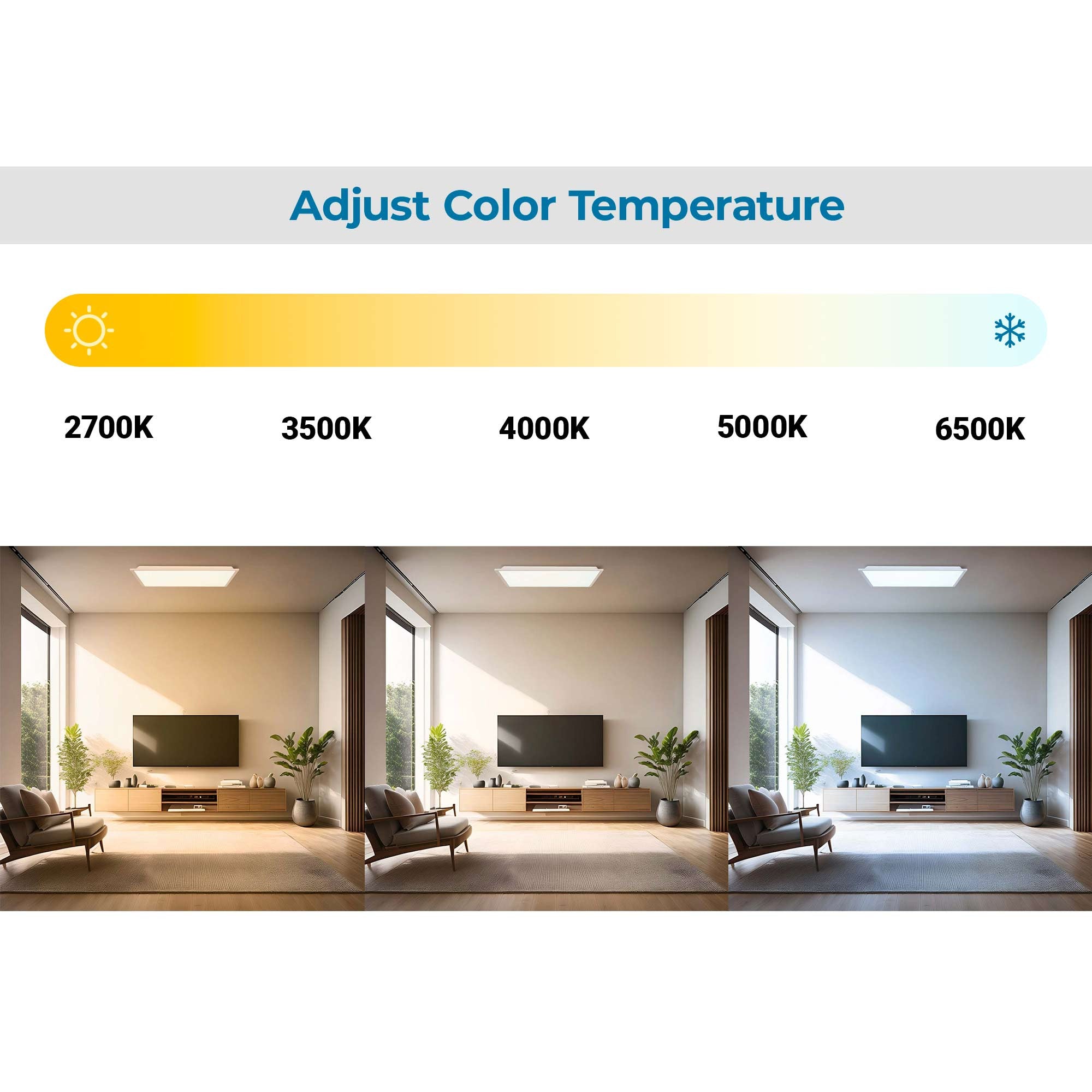 Plafón de techo LED Backlight - 60x60cm - 36W - CCT + RGB IC - Con mando a distancia