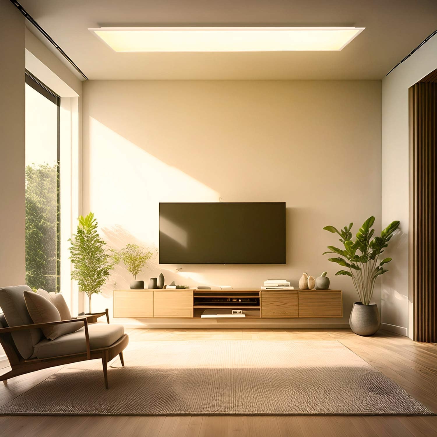Plafón de techo LED Backlight - 120x30cm - 36W - CCT + RGB IC - Con mando a distancia