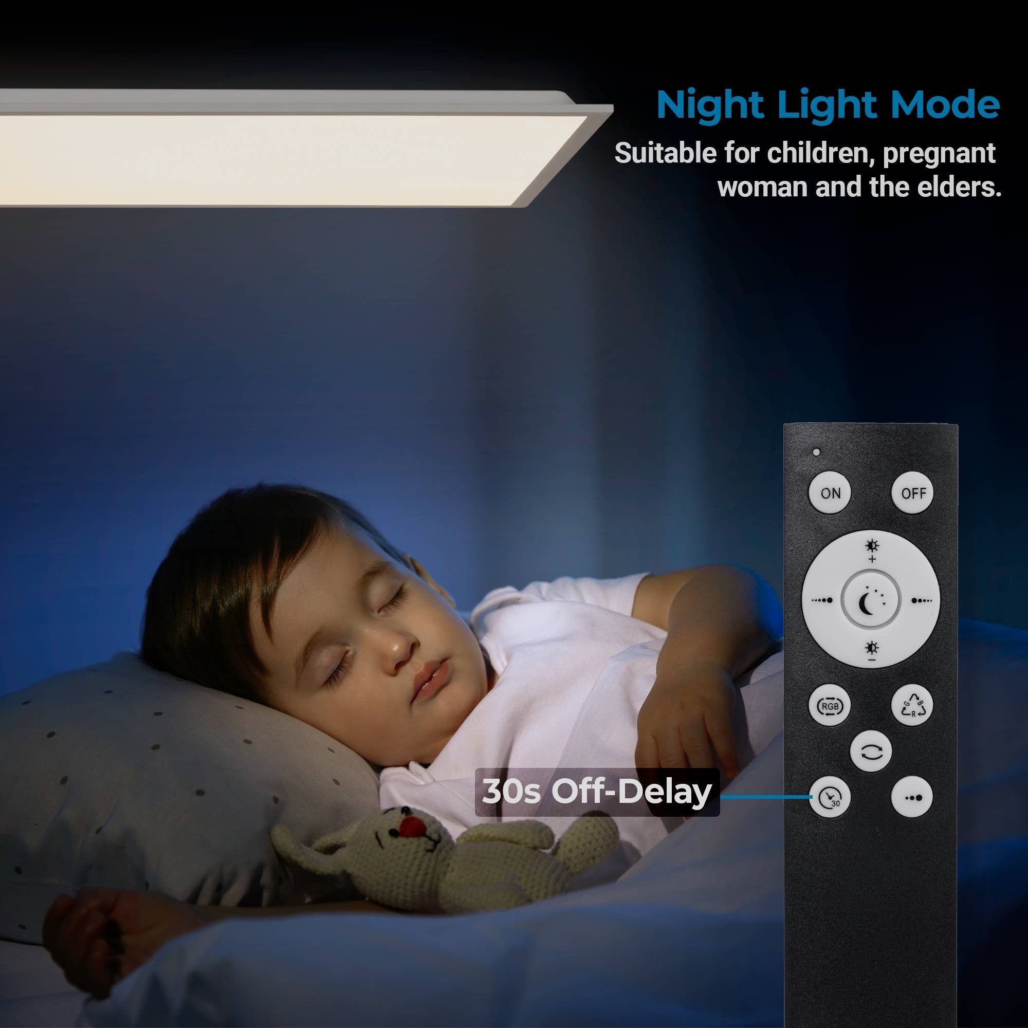Plafón de techo LED Backlight - 120x30cm - 36W - CCT + RGB IC - Con mando a distancia