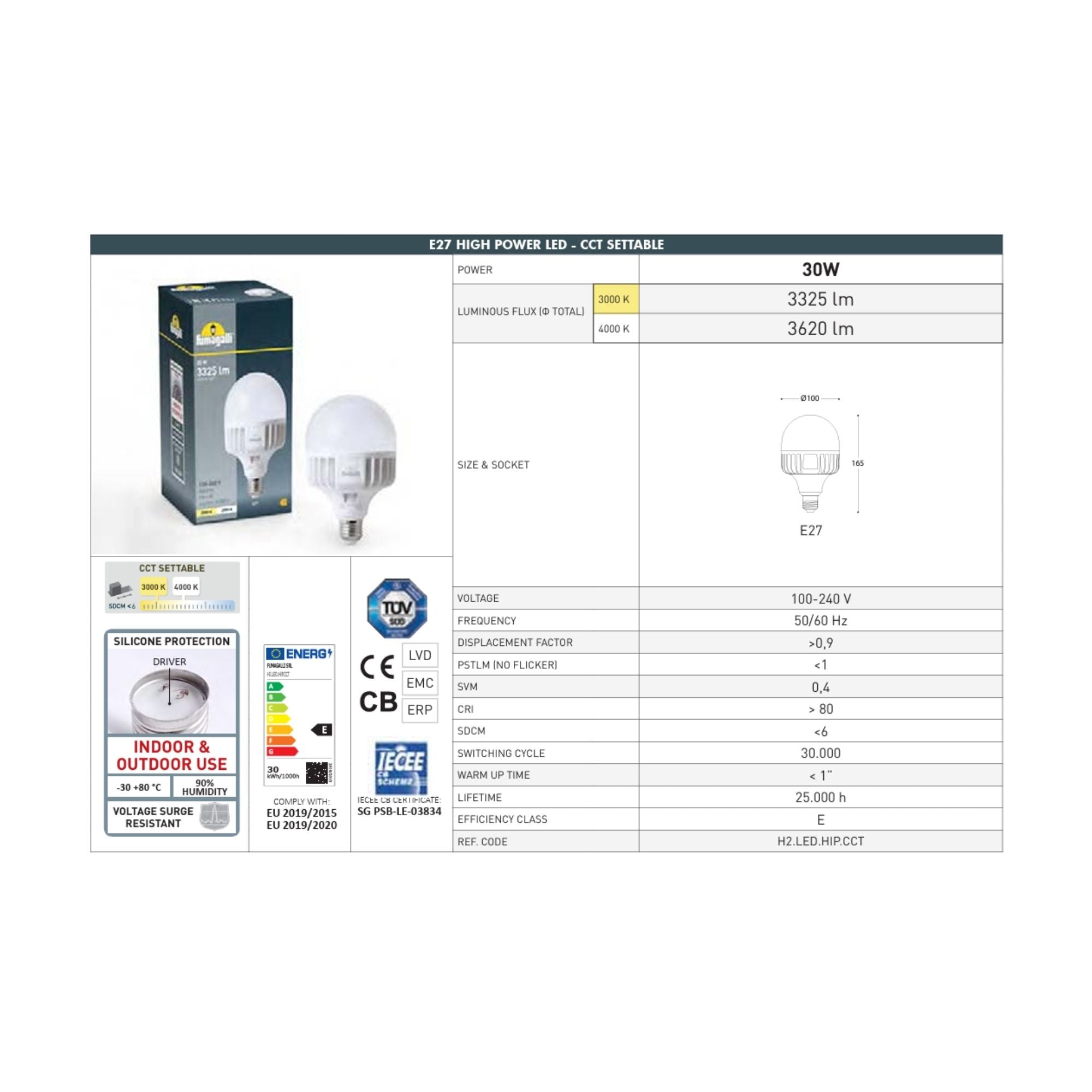 Aplique de pared exterior "TOBIA" de FUMAGALLI CCT - 30W