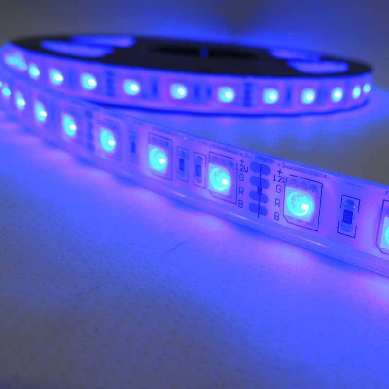 Tira de LED 12V-DC 72W 10mm multicolor RGB IP67 (SMD5050 60ch/m) Rollo 5 metros