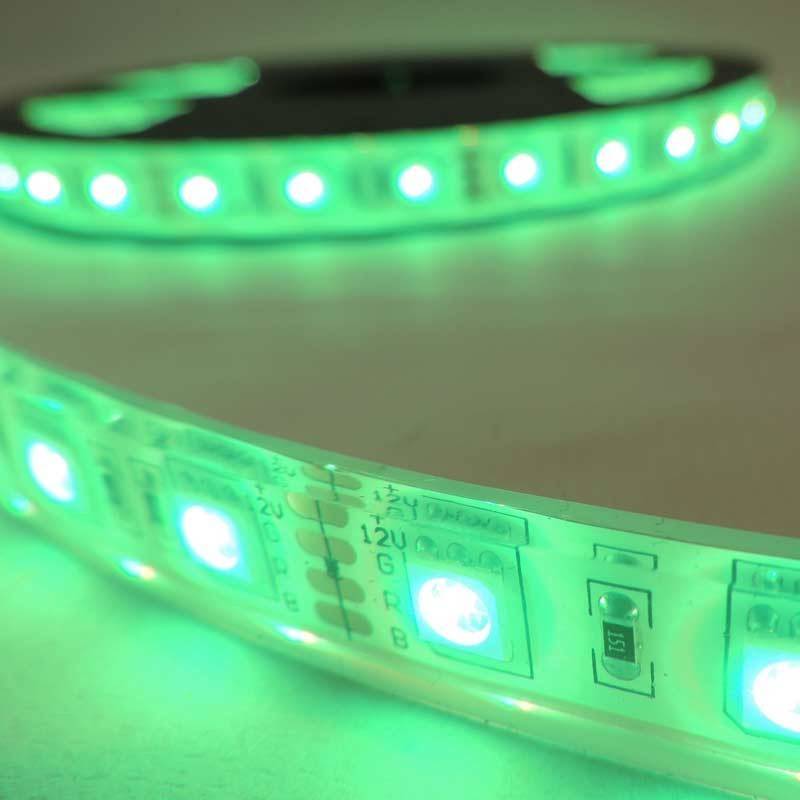 Tira de LED 12V-DC 72W 10mm multicolor RGB IP67 (SMD5050 60ch/m) Rollo 5 metros