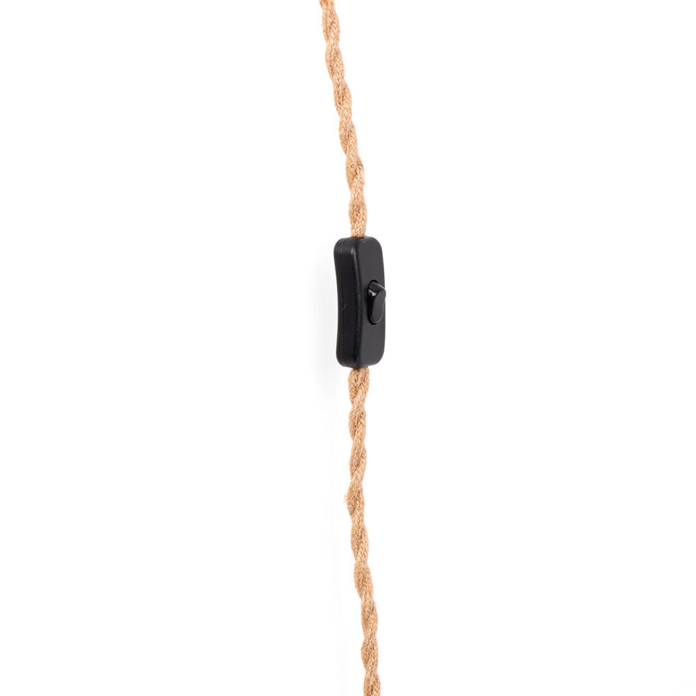Lámpara colgante de yute "RAWA" con interruptor y enchufe - E27