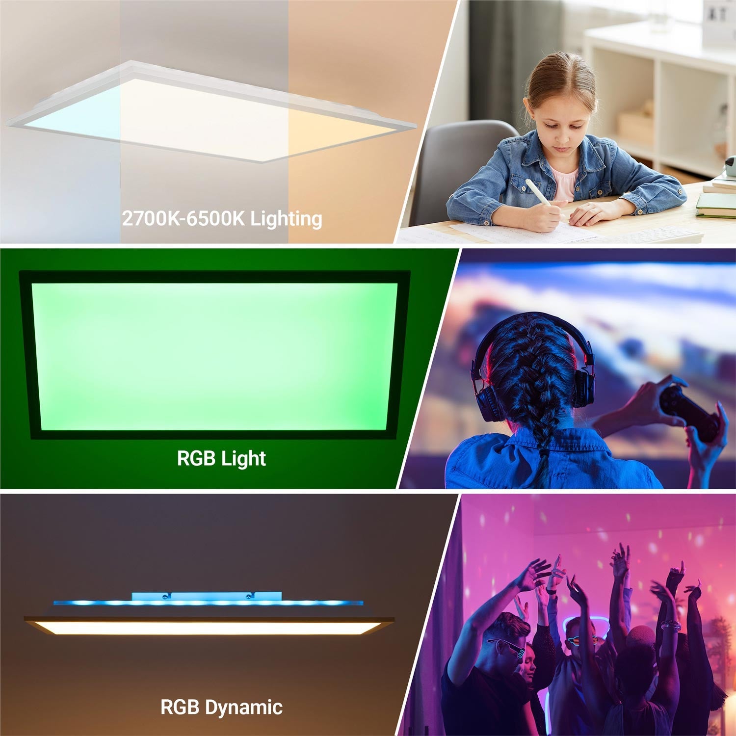Plafón de techo LED Backlight - 60x30cm - 22W - CCT + 2RGB - Retroiluminado