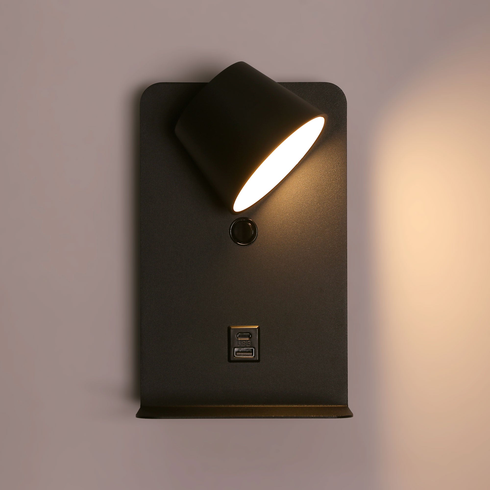 Aplique de pared para lectura "BASKOP" - Puerto USB + USB-C - 6W