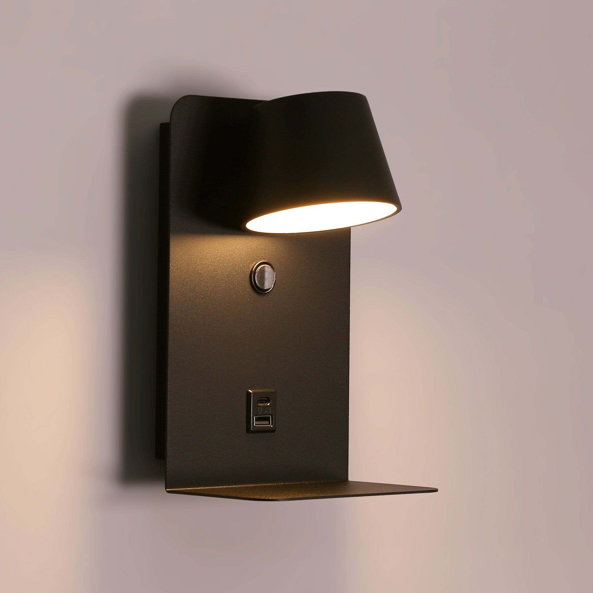 Aplique de pared para lectura "BASKOP" - Puerto USB + USB-C - 6W