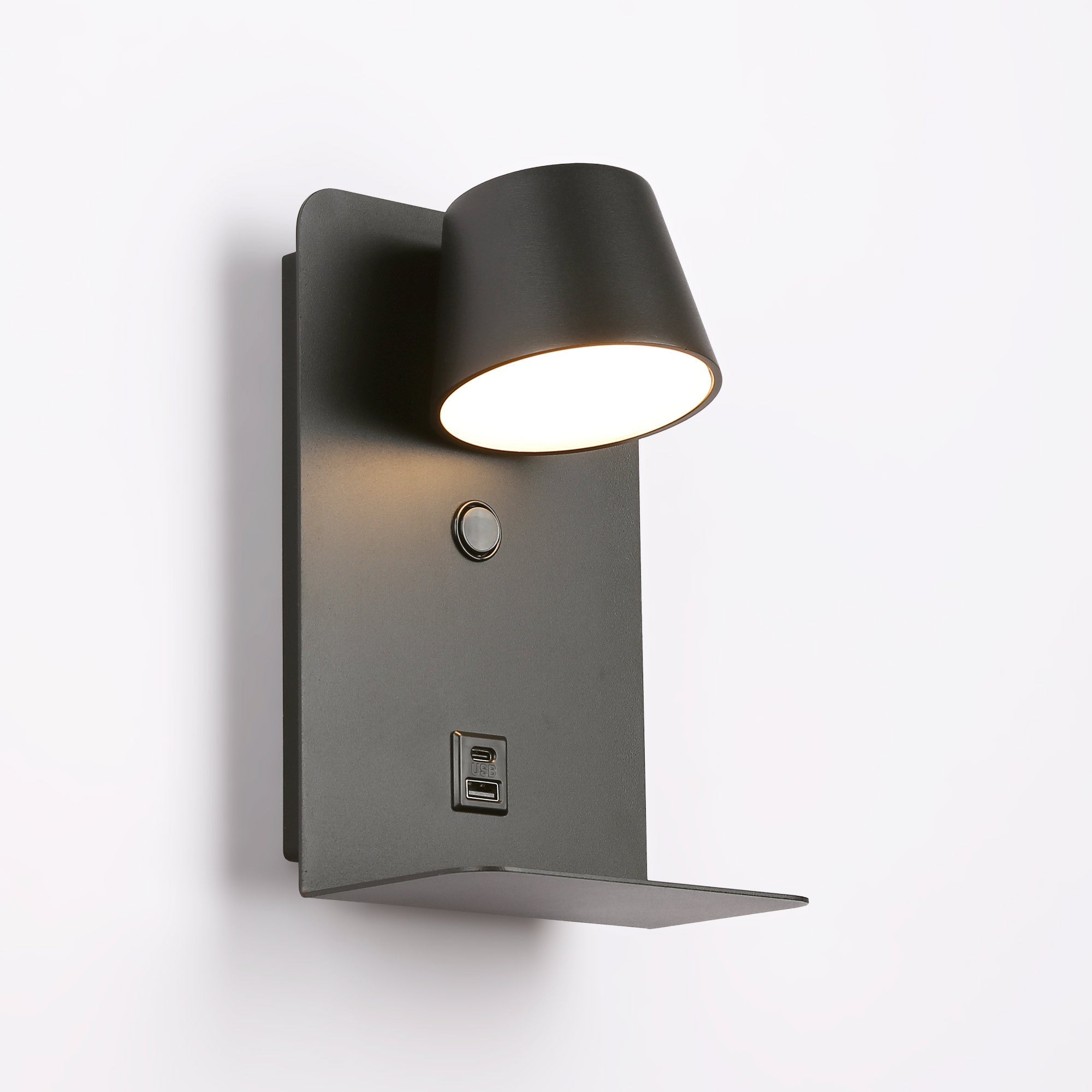 Aplique de pared para lectura "BASKOP" - Puerto USB + USB-C - 6W