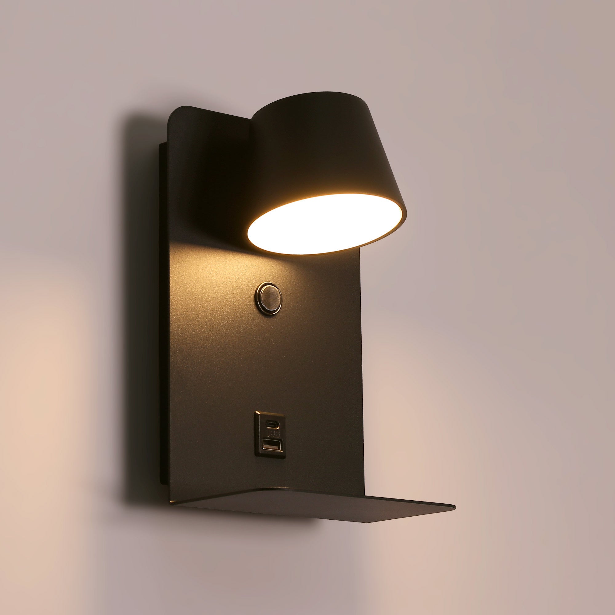 Aplique de pared para lectura "BASKOP" - Puerto USB + USB-C - 6W