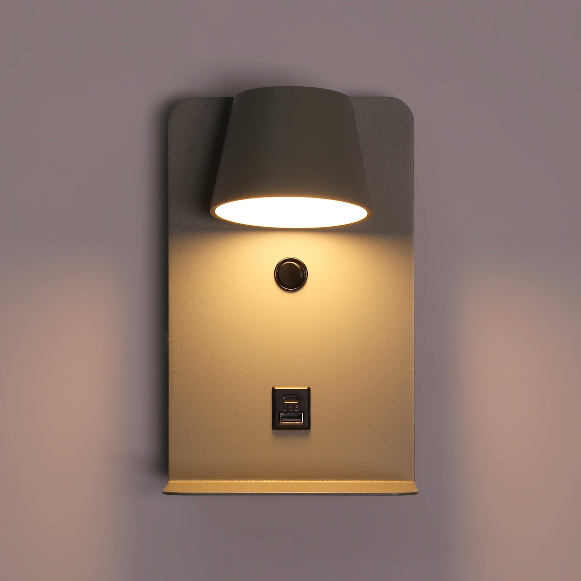 Aplique de pared para lectura "BASKOP" - Puerto USB + USB-C - 6W