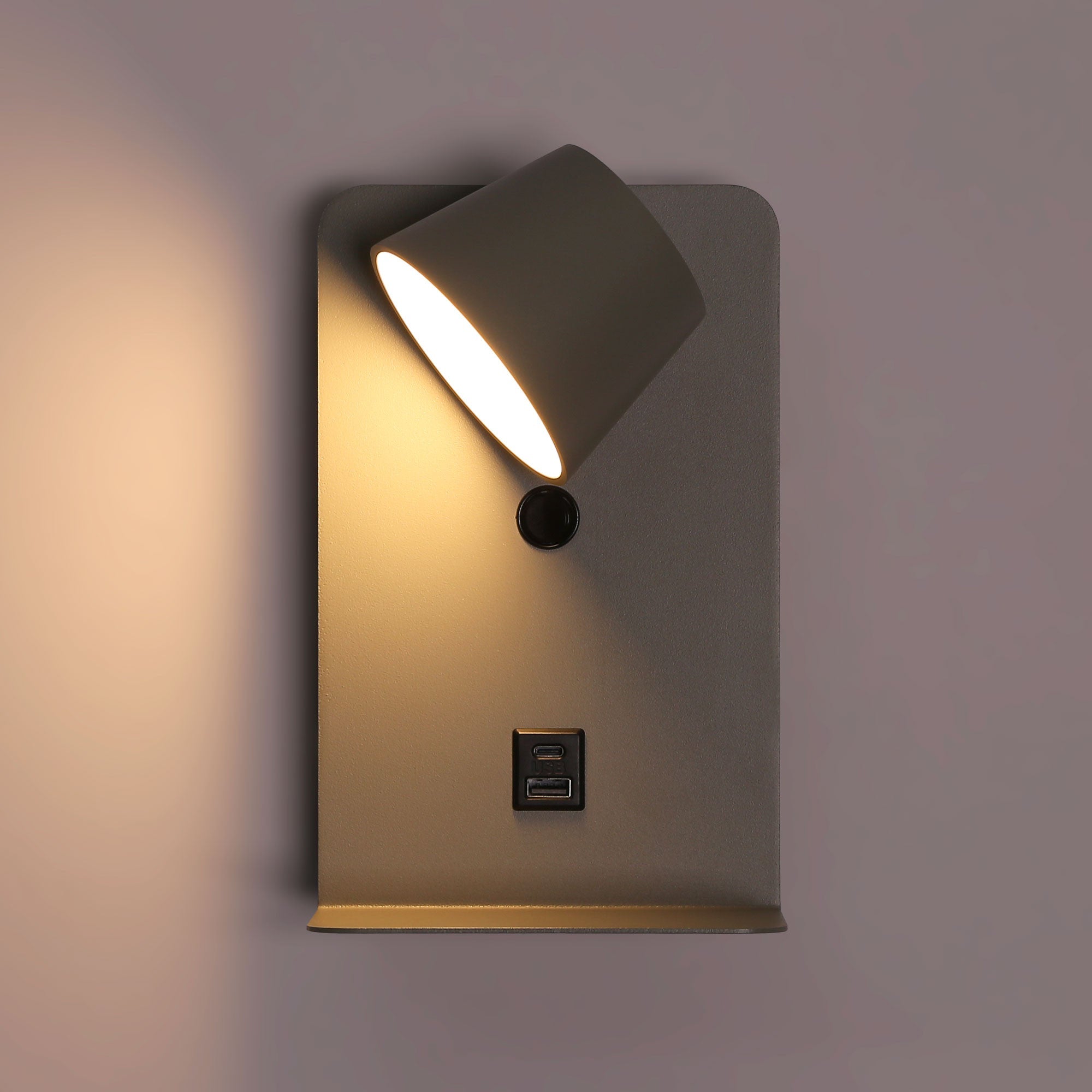 Aplique de pared para lectura "BASKOP" - Puerto USB + USB-C - 6W