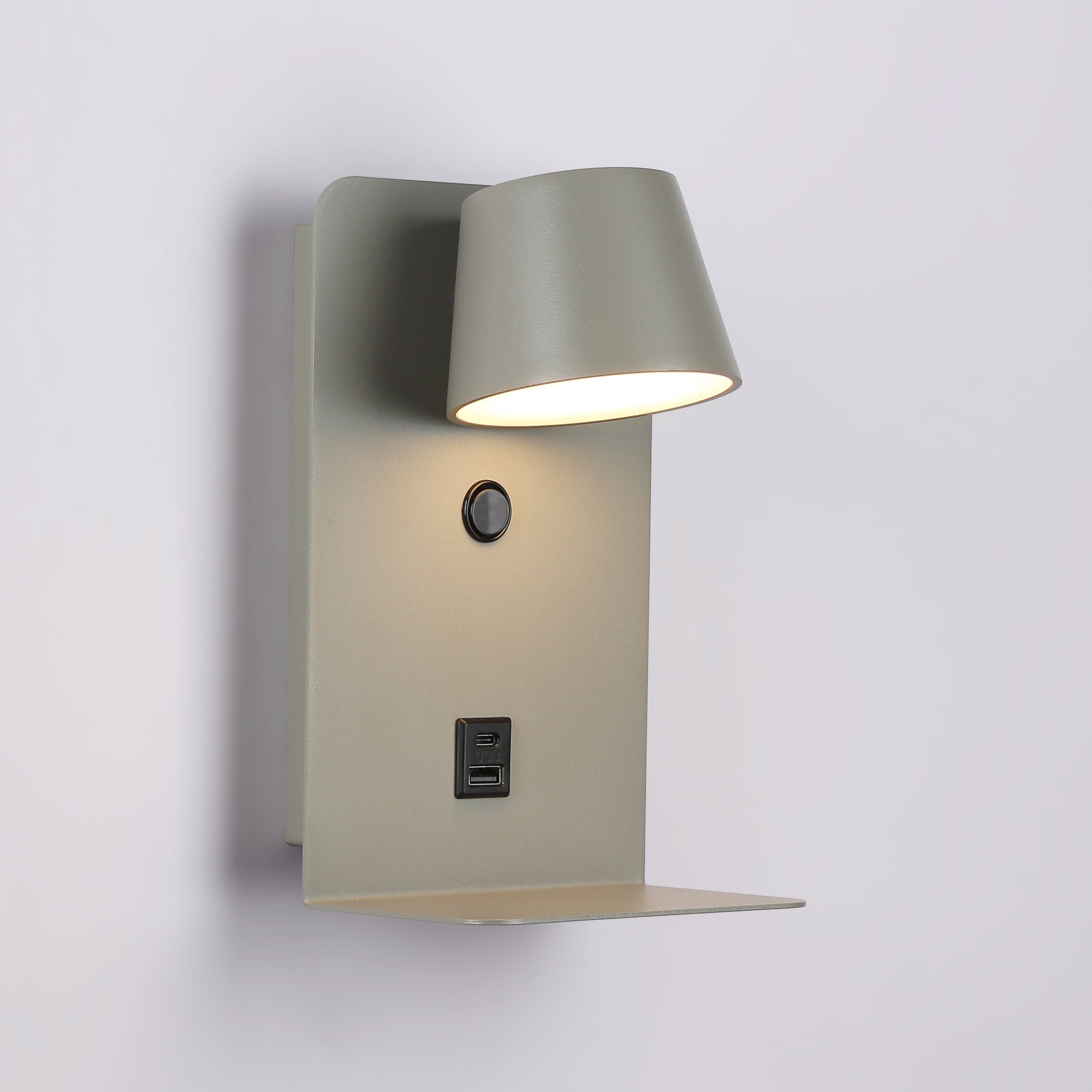 Aplique de pared para lectura "BASKOP" - Puerto USB + USB-C - 6W