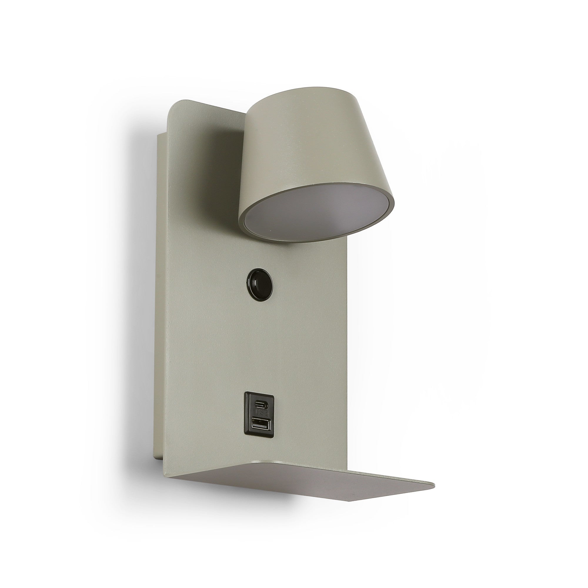 Aplique de pared para lectura "BASKOP" - Puerto USB + USB-C - 6W