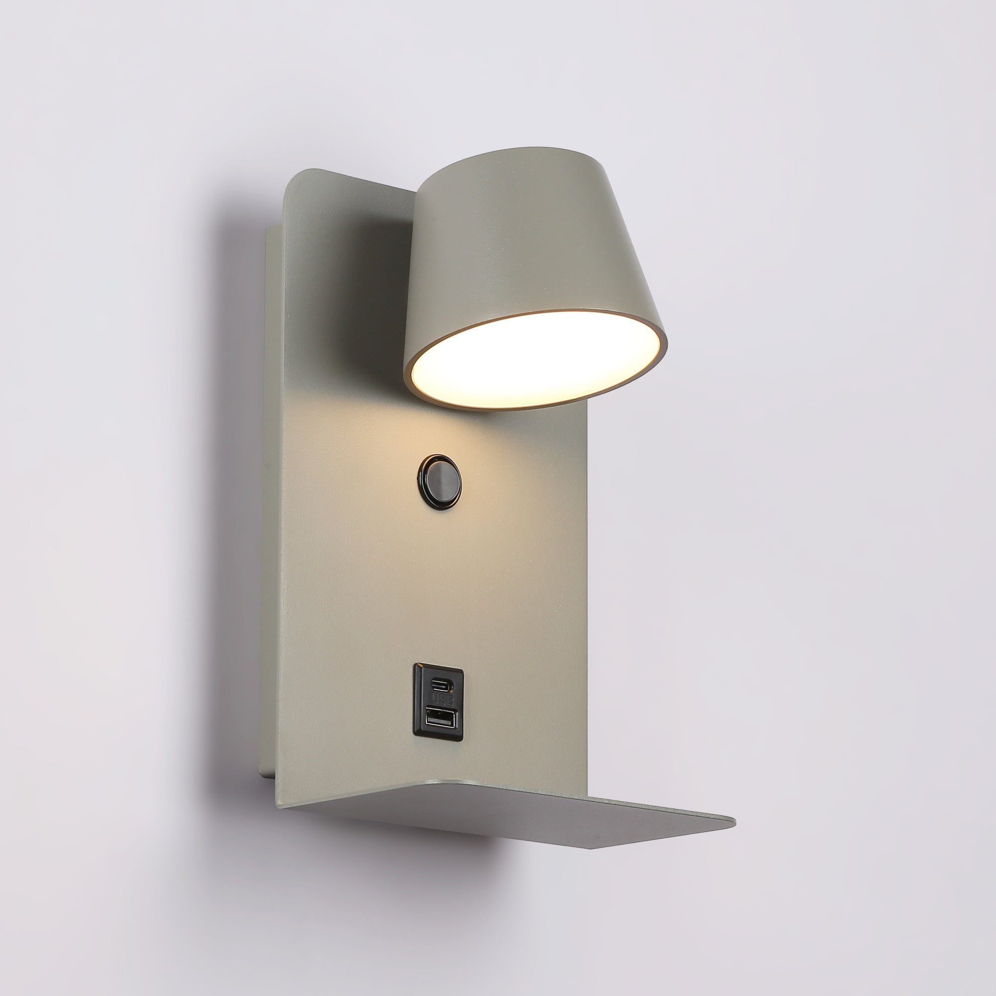 Aplique de pared para lectura "BASKOP" - Puerto USB + USB-C - 6W