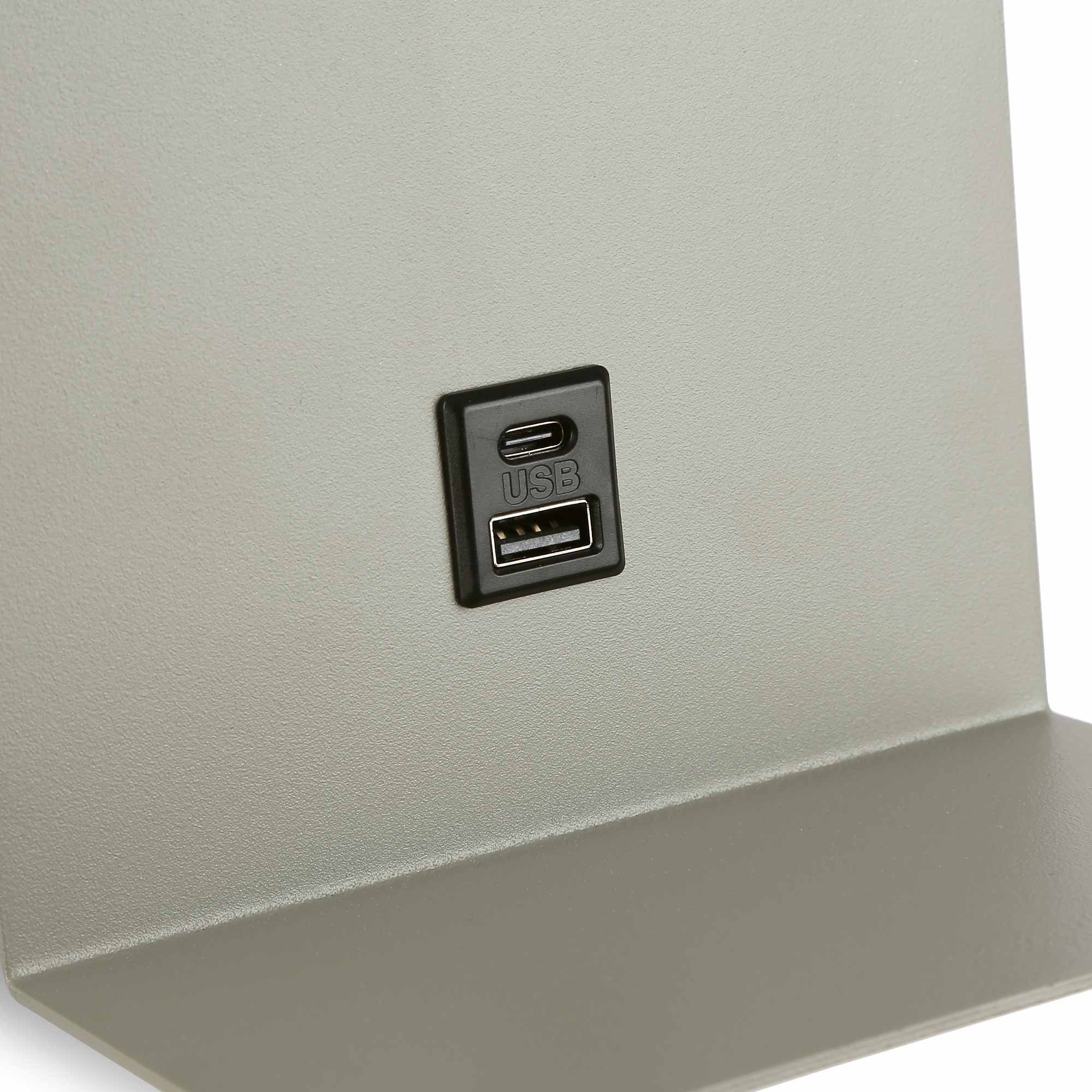 Aplique de pared para lectura "BASKOP" - Puerto USB + USB-C - 6W