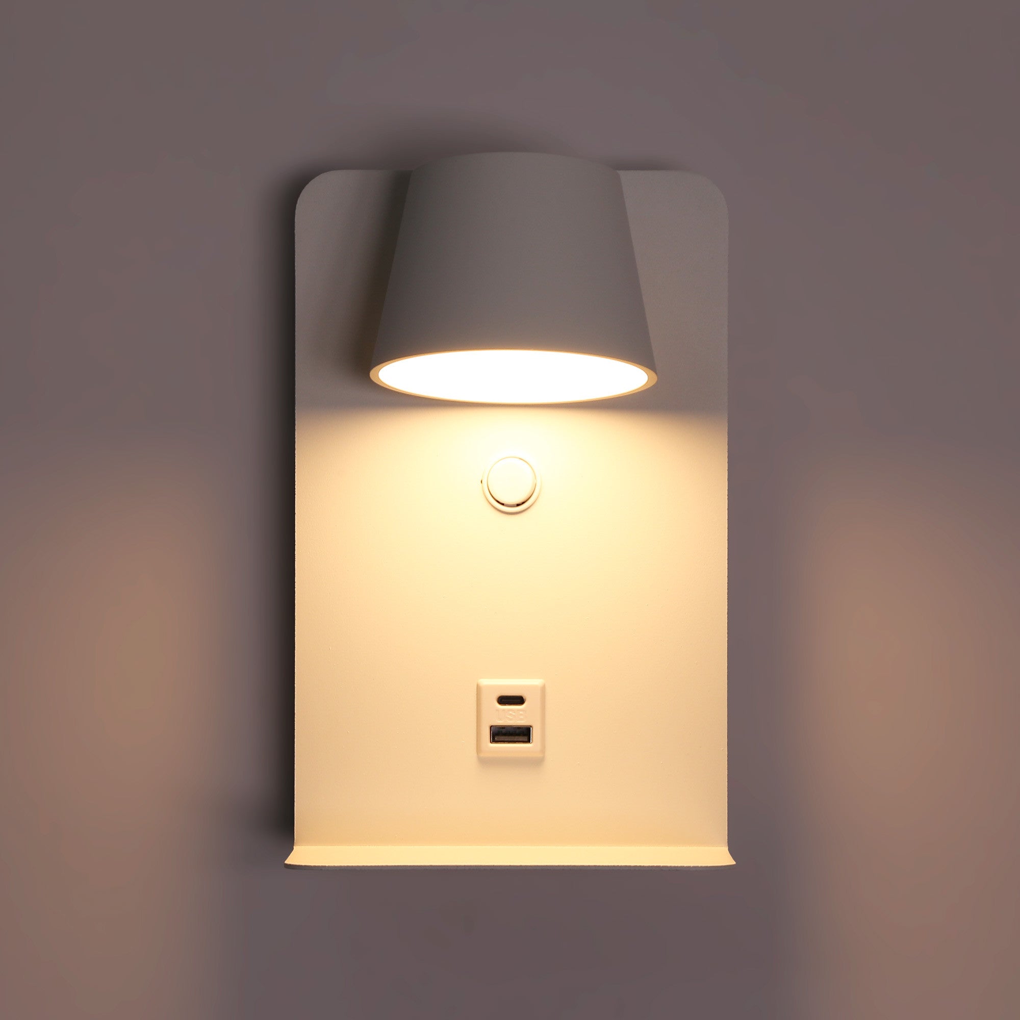 Aplique de pared para lectura "BASKOP" - Puerto USB + USB-C - 6W
