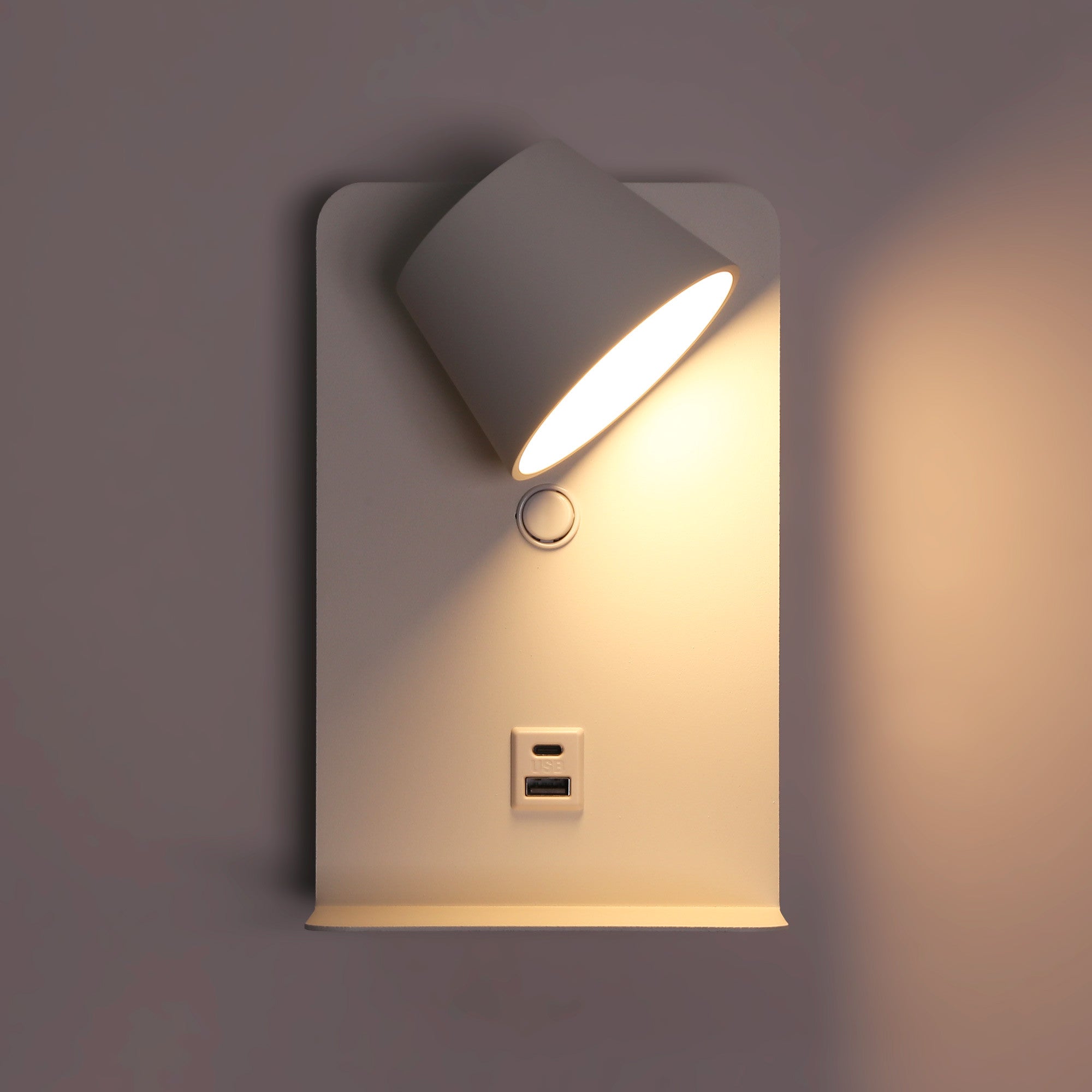 Aplique de pared para lectura "BASKOP" - Puerto USB + USB-C - 6W