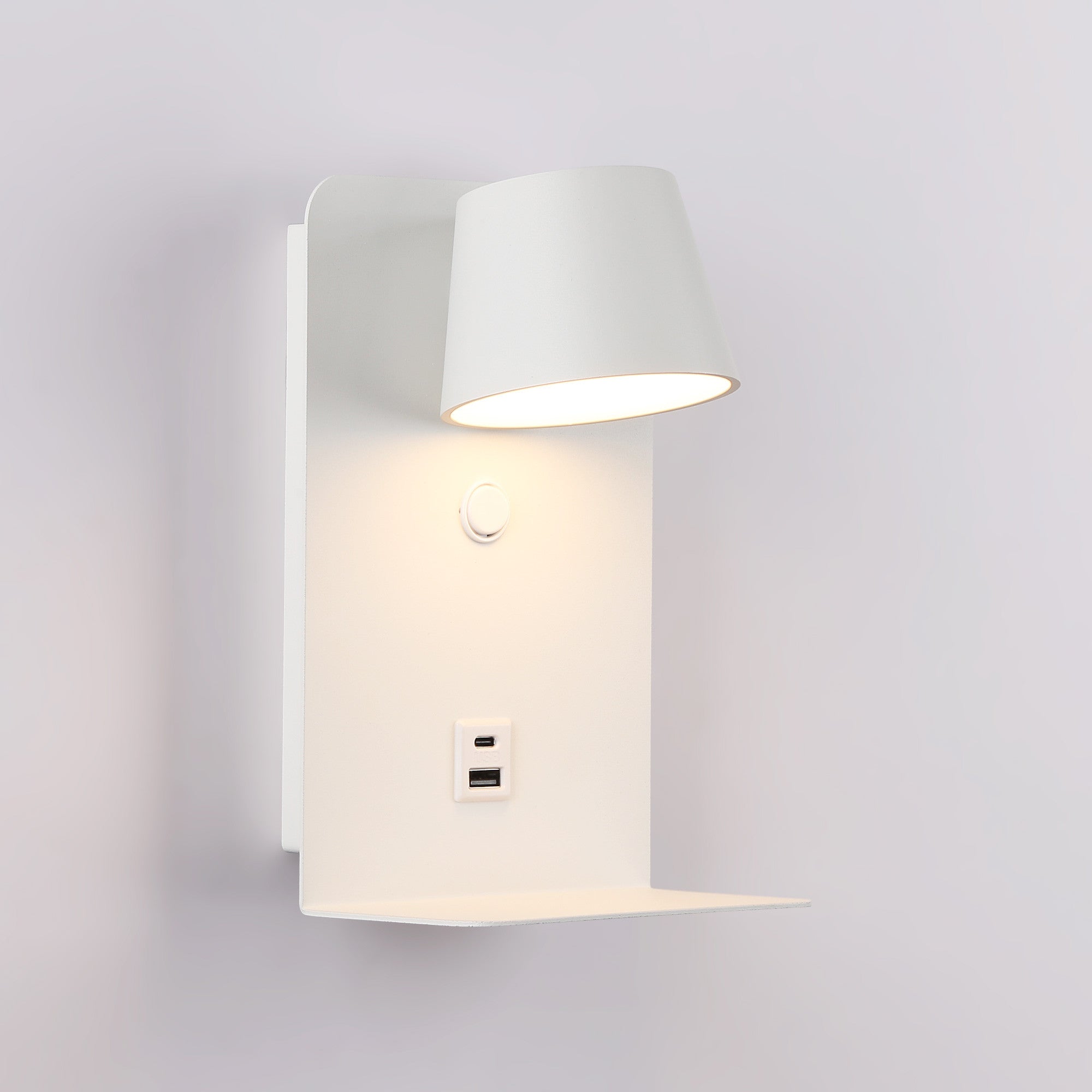 Aplique de pared para lectura "BASKOP" - Puerto USB + USB-C - 6W