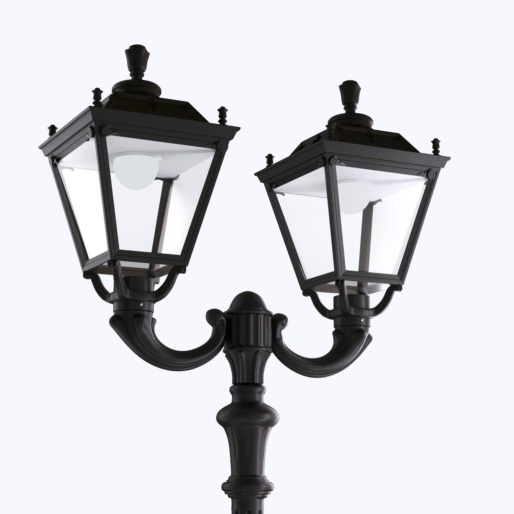 Poste de luz exterior doble Farola "TOBIA" Fumagalli - CCT - 2 x 30W - 8 opciones - E27