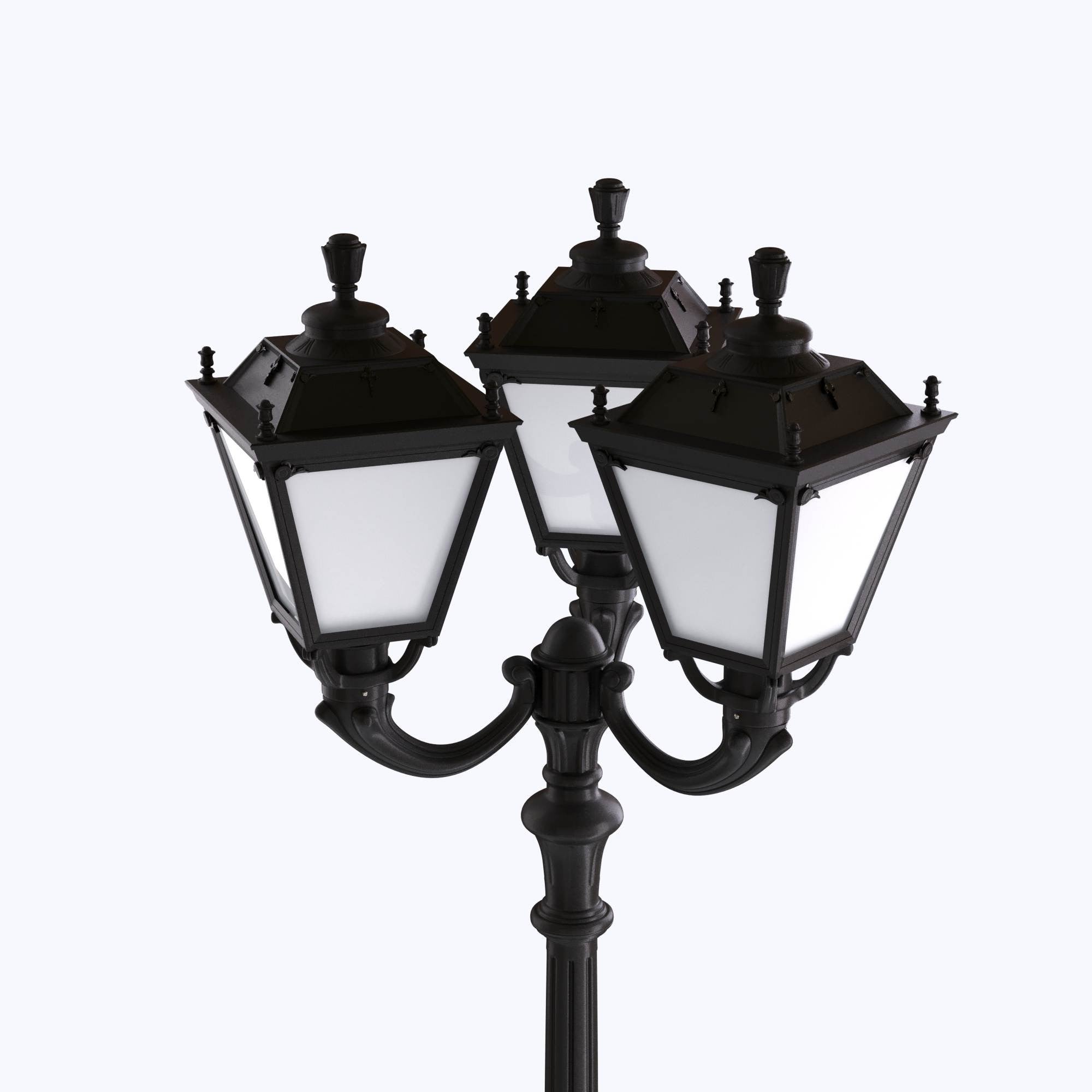 Poste de luz exterior Triple Farola "TOBIA" Fumagalli - CCT - 3 x 30W - 8 opciones - E27