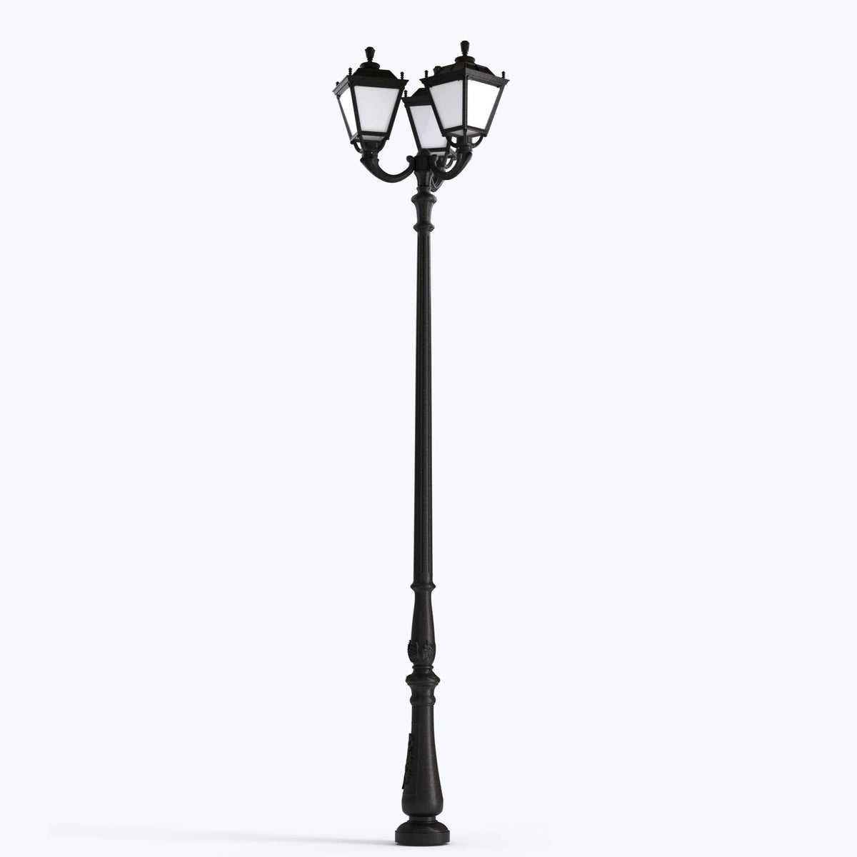 Poste de luz exterior Triple Farola "TOBIA" Fumagalli - CCT - 3 x 30W - 8 opciones - E27