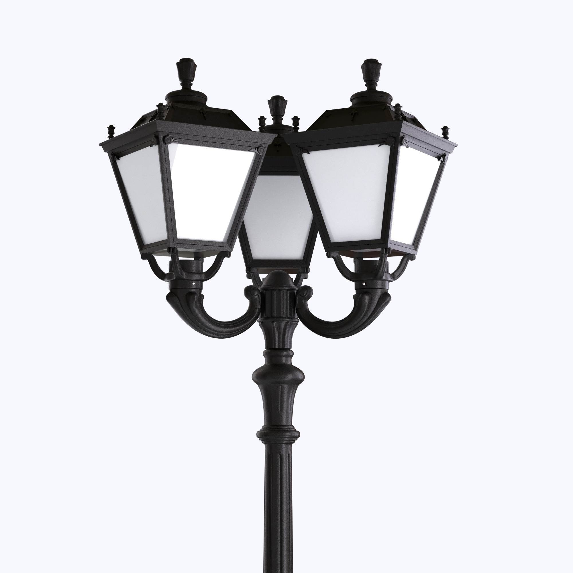 Poste de luz exterior Triple Farola "TOBIA" Fumagalli - CCT - 3 x 30W - 8 opciones - E27