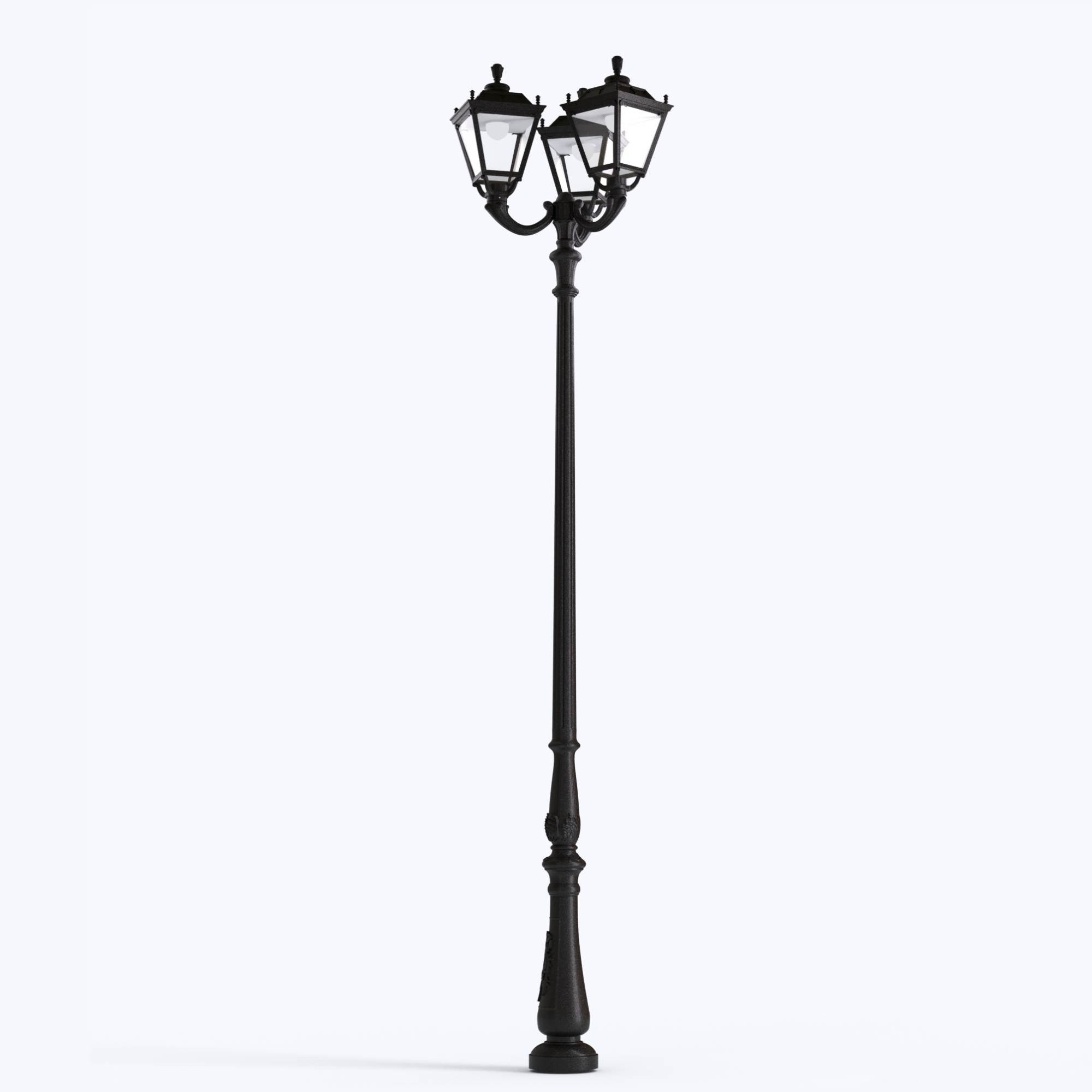 Poste de luz exterior Triple Farola "TOBIA" Fumagalli - CCT - 3 x 30W - 8 opciones - E27