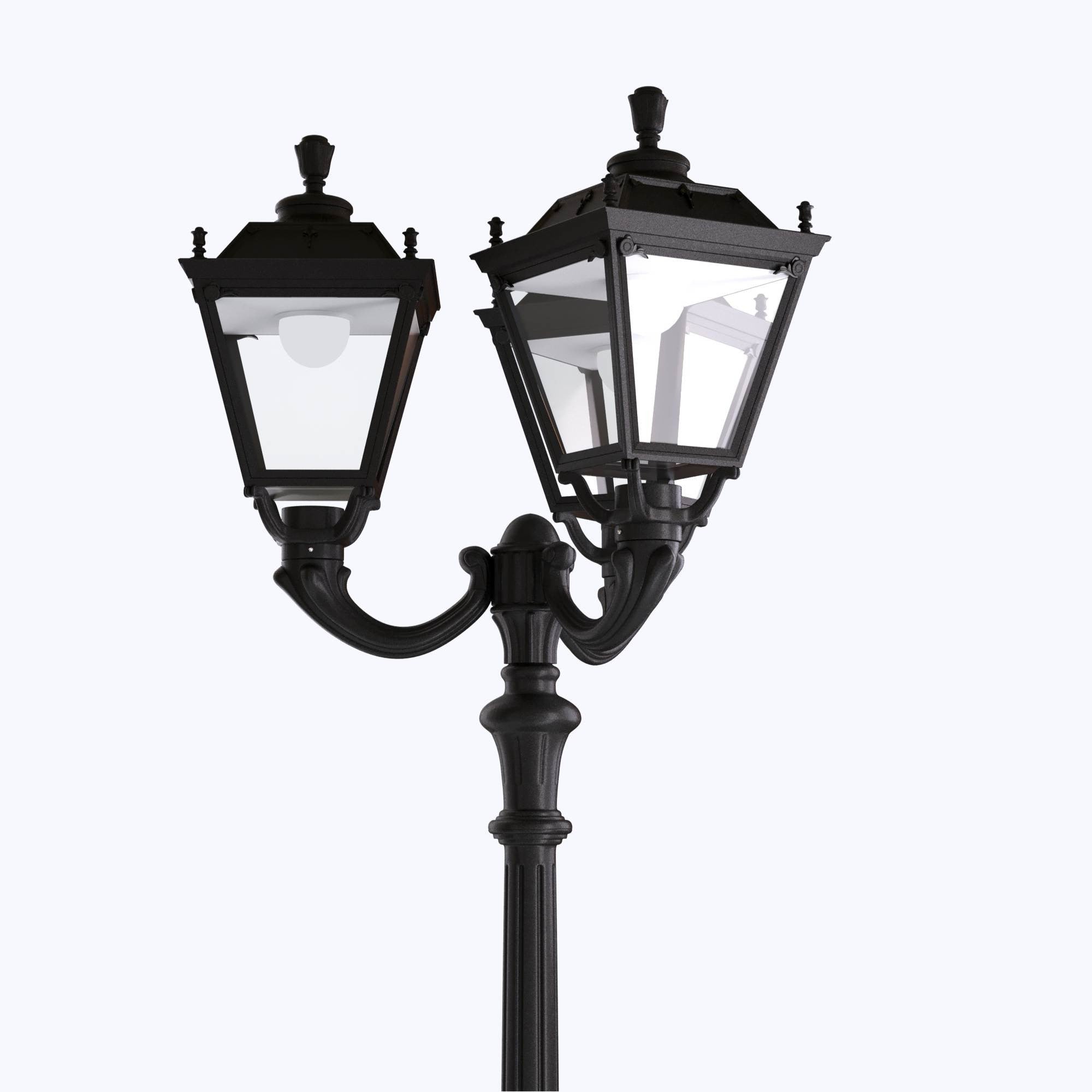 Poste de luz exterior Triple Farola "TOBIA" Fumagalli - CCT - 3 x 30W - 8 opciones - E27