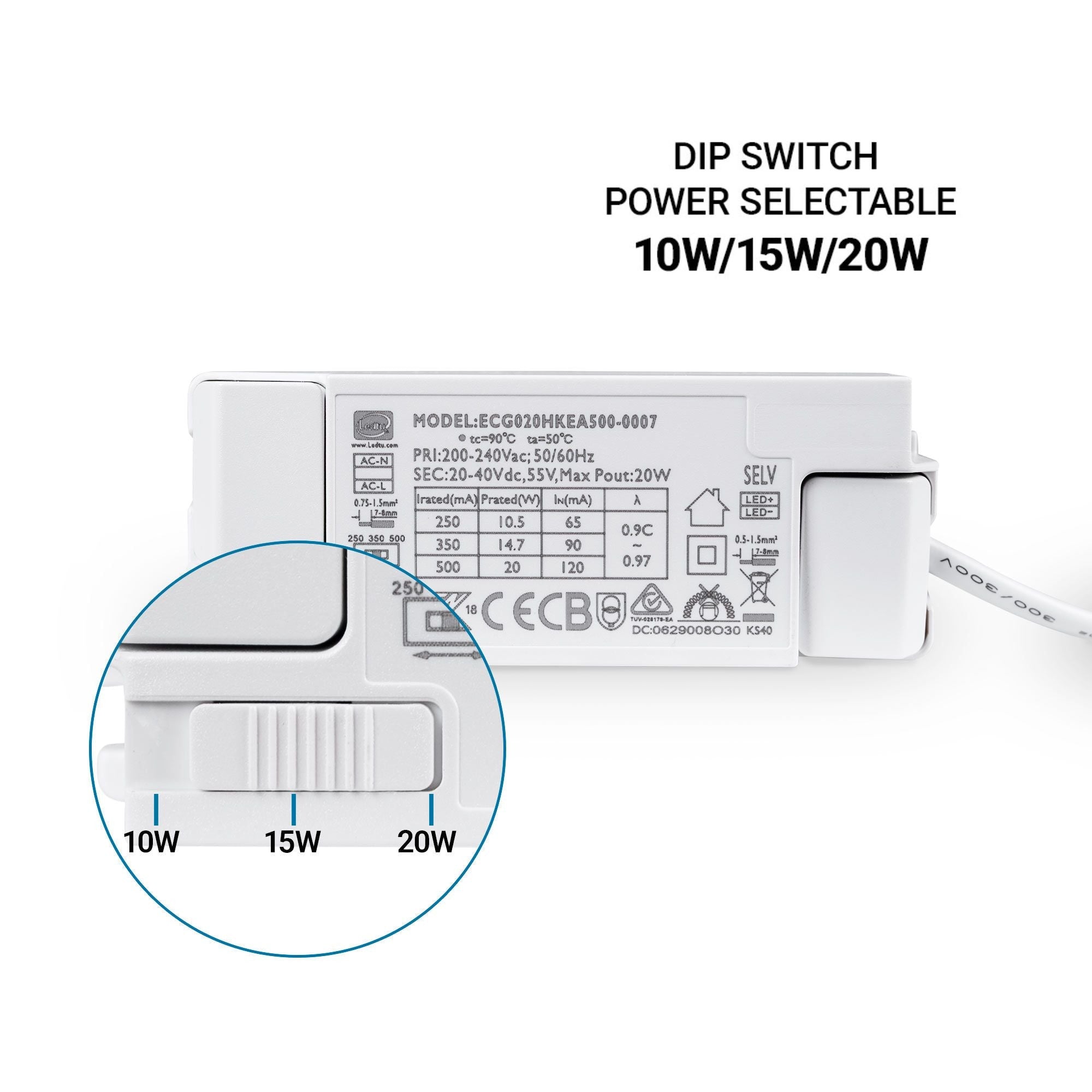 Downlight LED IP44 potencia ajustable 10W/15W/20W - CCT - 100lm/W - Corte Ø 150mm