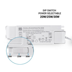 Downlight LED IP44 potencia ajustable 20W/25W/30W - CCT - 100lm/W - Corte Ø 200mm