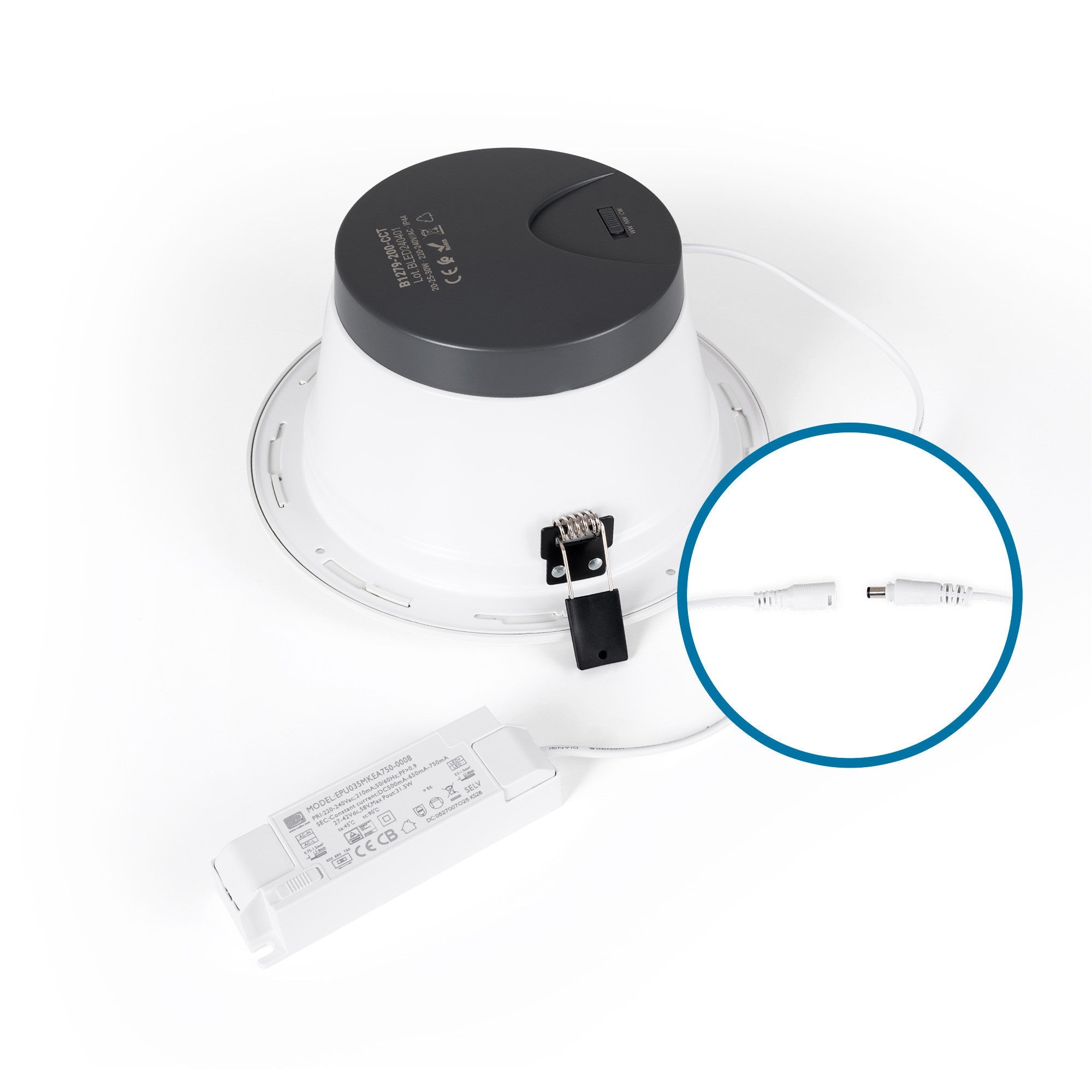 Downlight LED IP44 potencia ajustable 20W/25W/30W - CCT - 100lm/W - Corte Ø 200mm