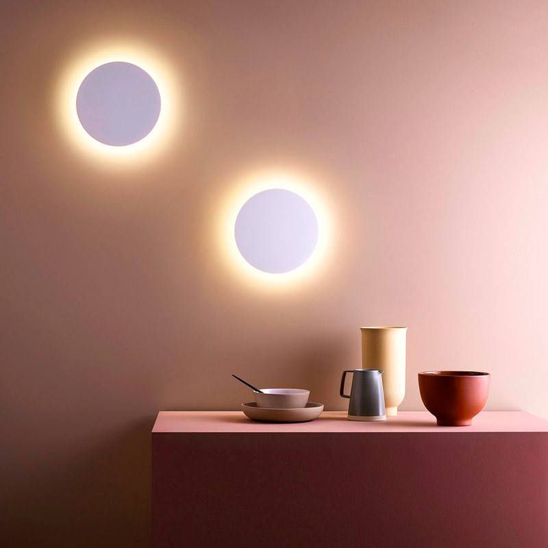 Aplique de pared circular "Eclipse" 9W - Chip Samsung - Luz cálida - IP44 - Ø 20cm