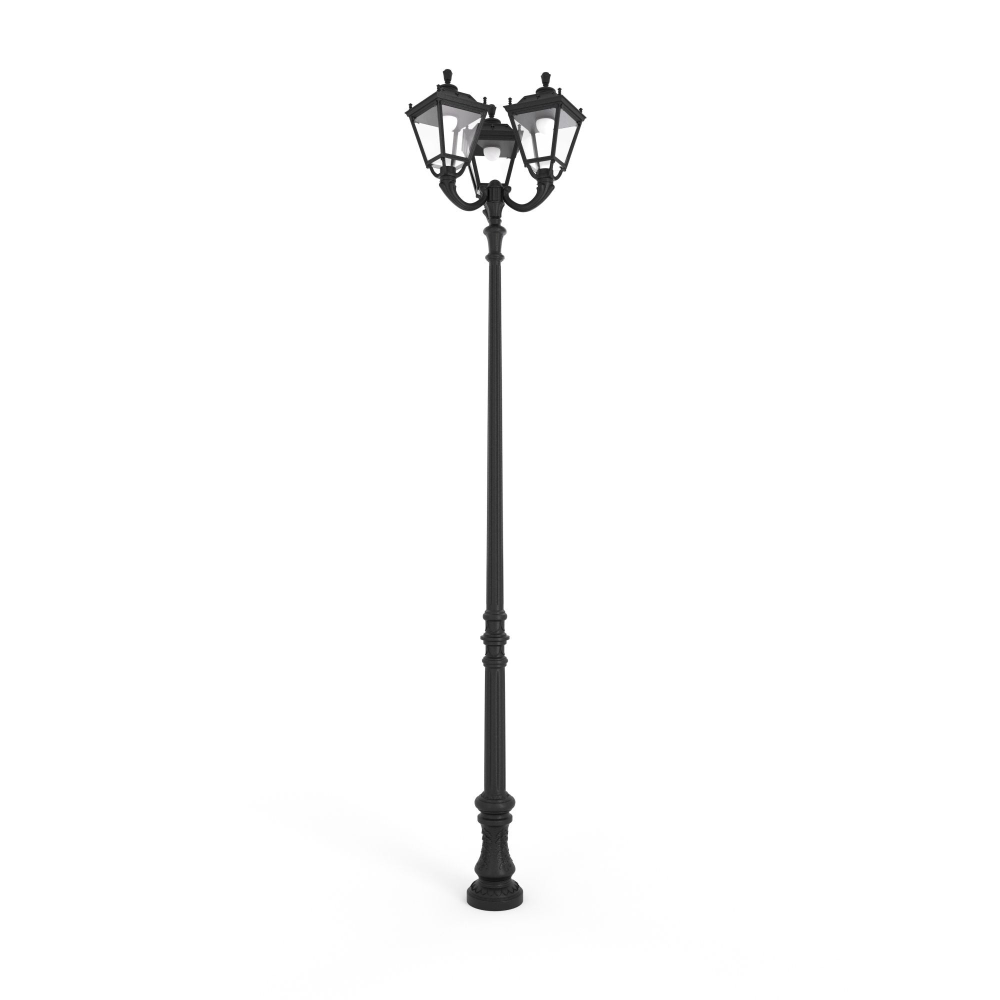 Poste de luz exterior Triple Farola "TOBIA" Fumagalli - CCT - 3 x 30W - 8 opciones - E27