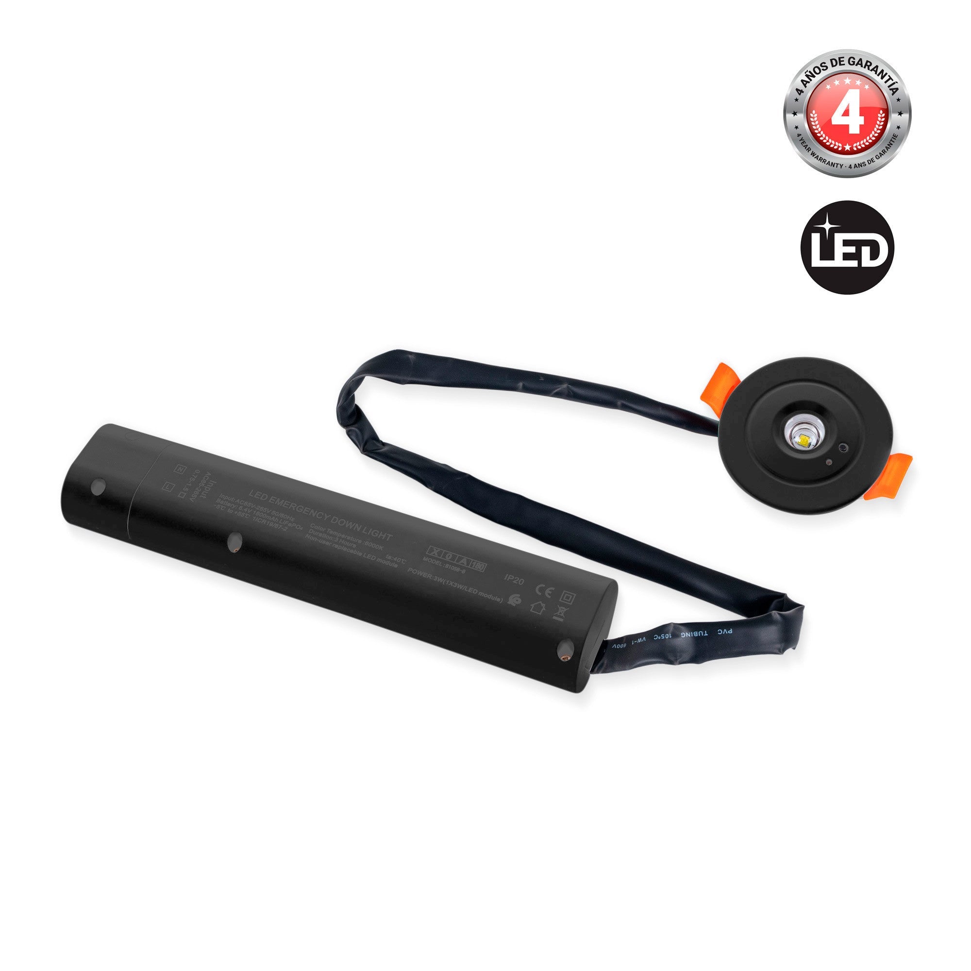 Luz de emergencia 3W tipo downlight - Autonomía 3hs - Ø60mm