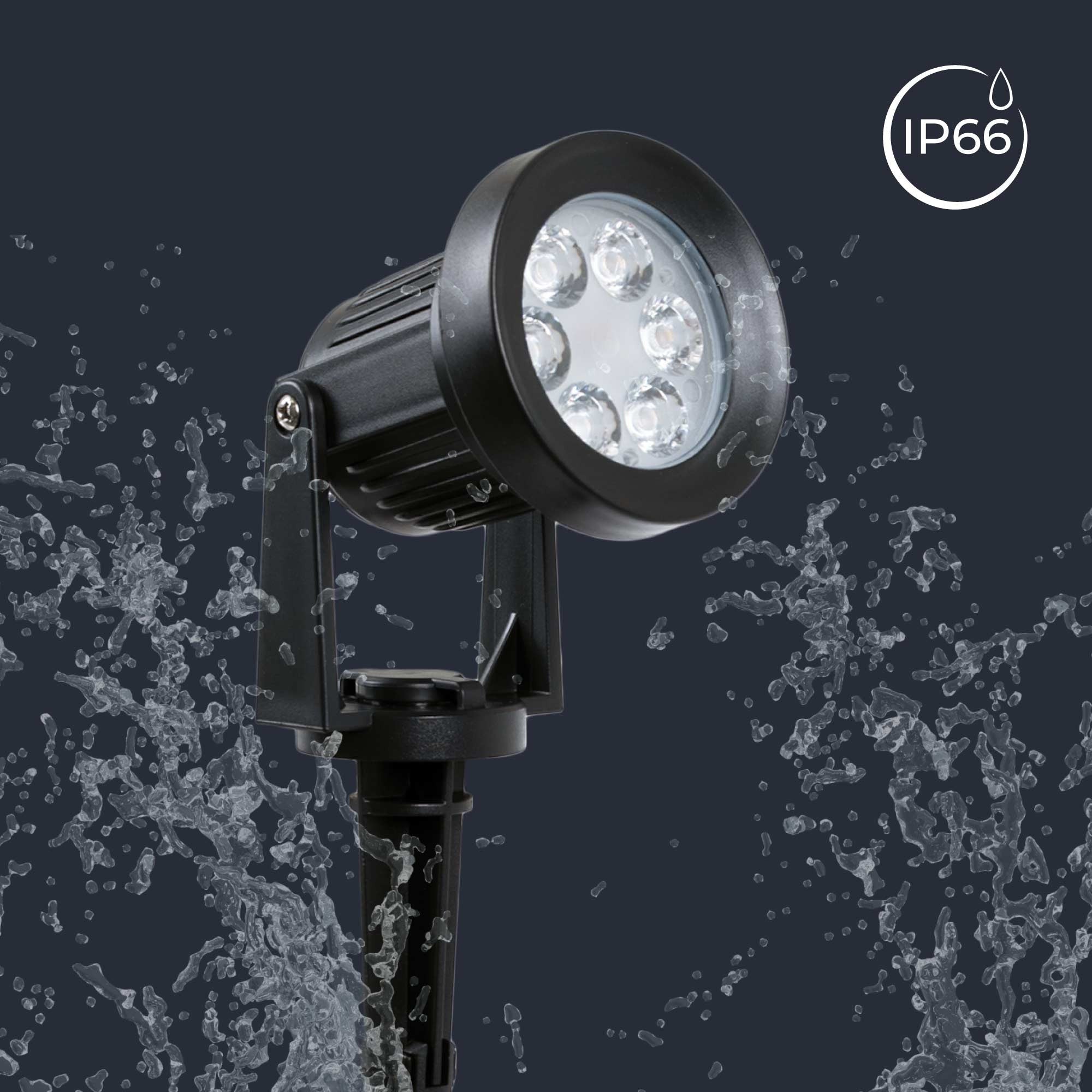 Kit x 4 focos solares exterior con panel solar - 5W - IP66 - 3000K