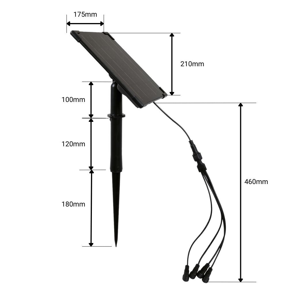 Kit x 4 focos solares exterior con panel solar - 5W - IP66 - 3000K