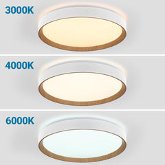 Lámpara de techo LED CCT tipo plafón - 36W - Efecto madera - Ø50cm