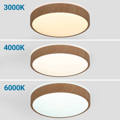 Plafón de techo LED CCT - 24W - Color madera - Ø40cm