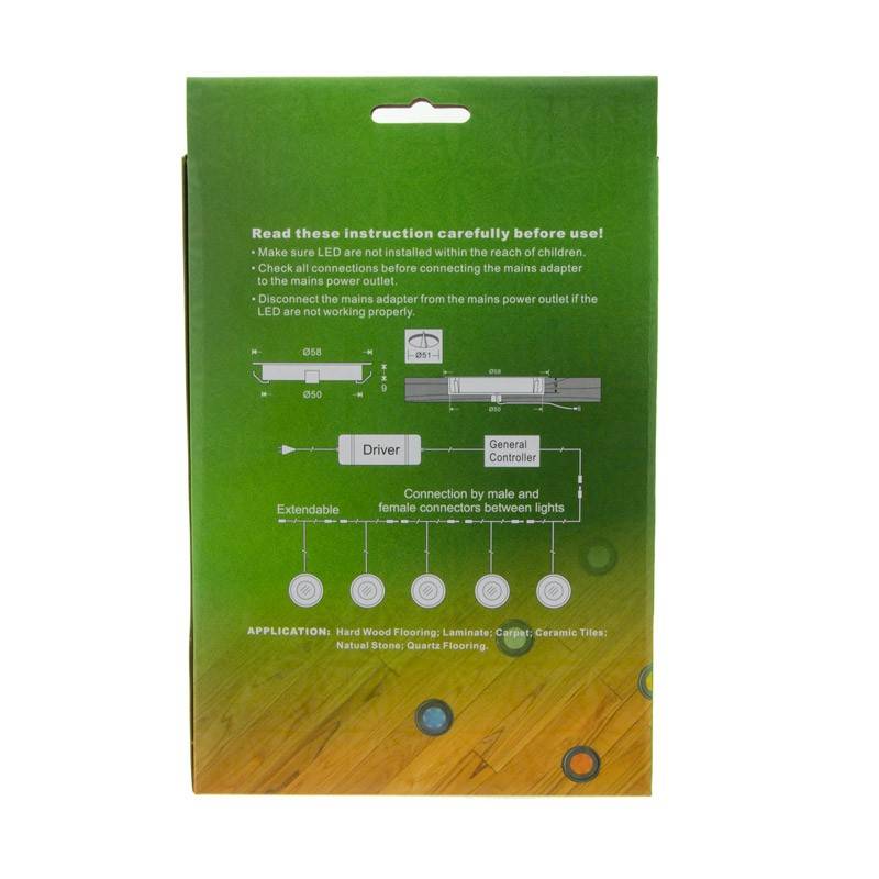Kit 6 focos LED empotrables en suelo Ø58x9mm 0,5W 12V-DC IP67