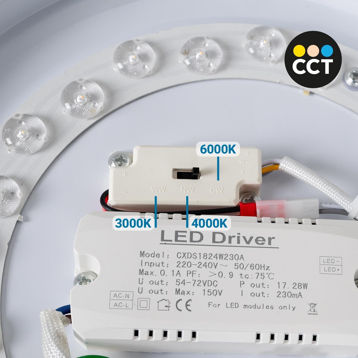 Lámpara de techo LED tipo plafón - CCT - 14W - Ø27cm