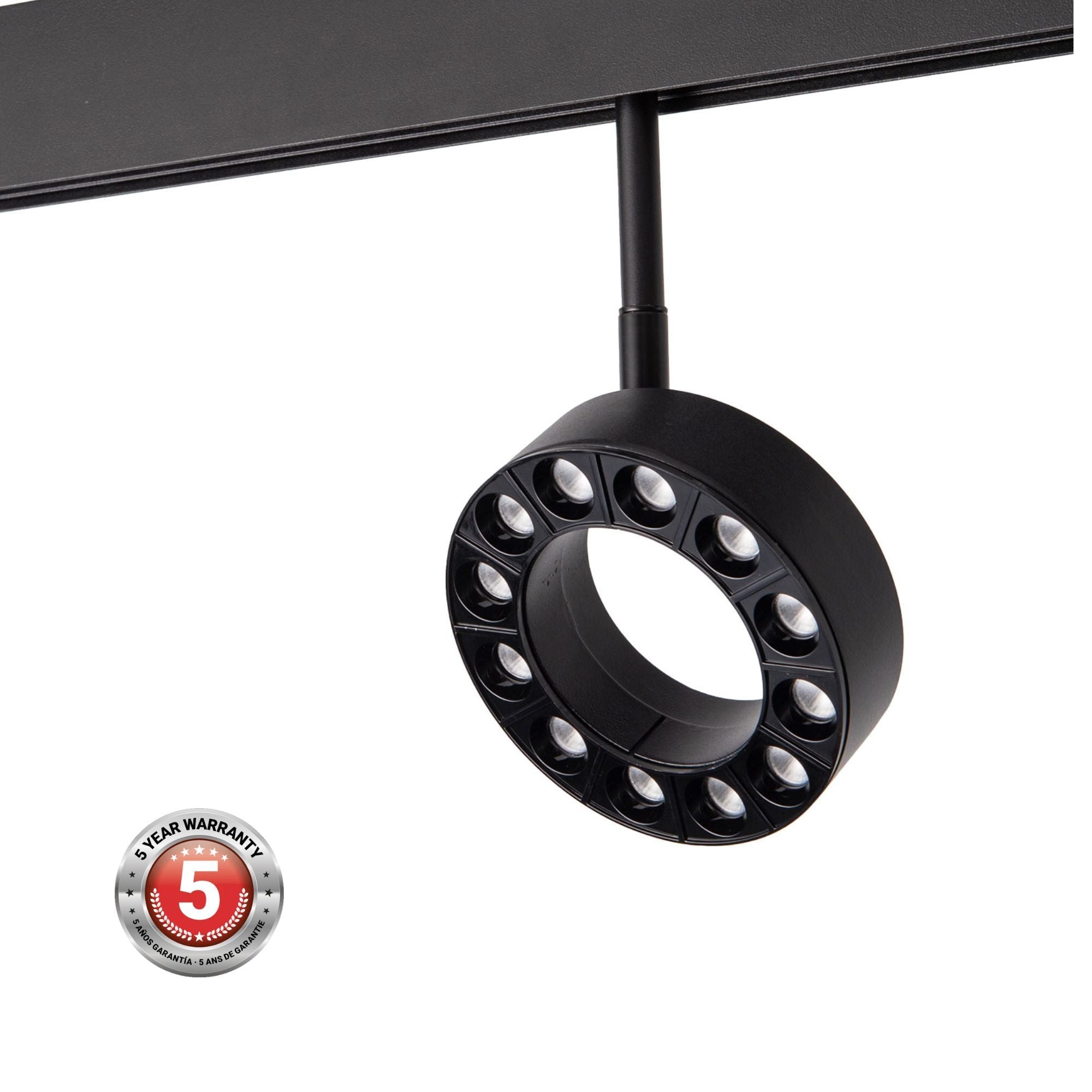 Luminaria circular LED para carril magnético 48V - Ø11,5cm - 12W - CRI90 - UGR18 - OSRAM