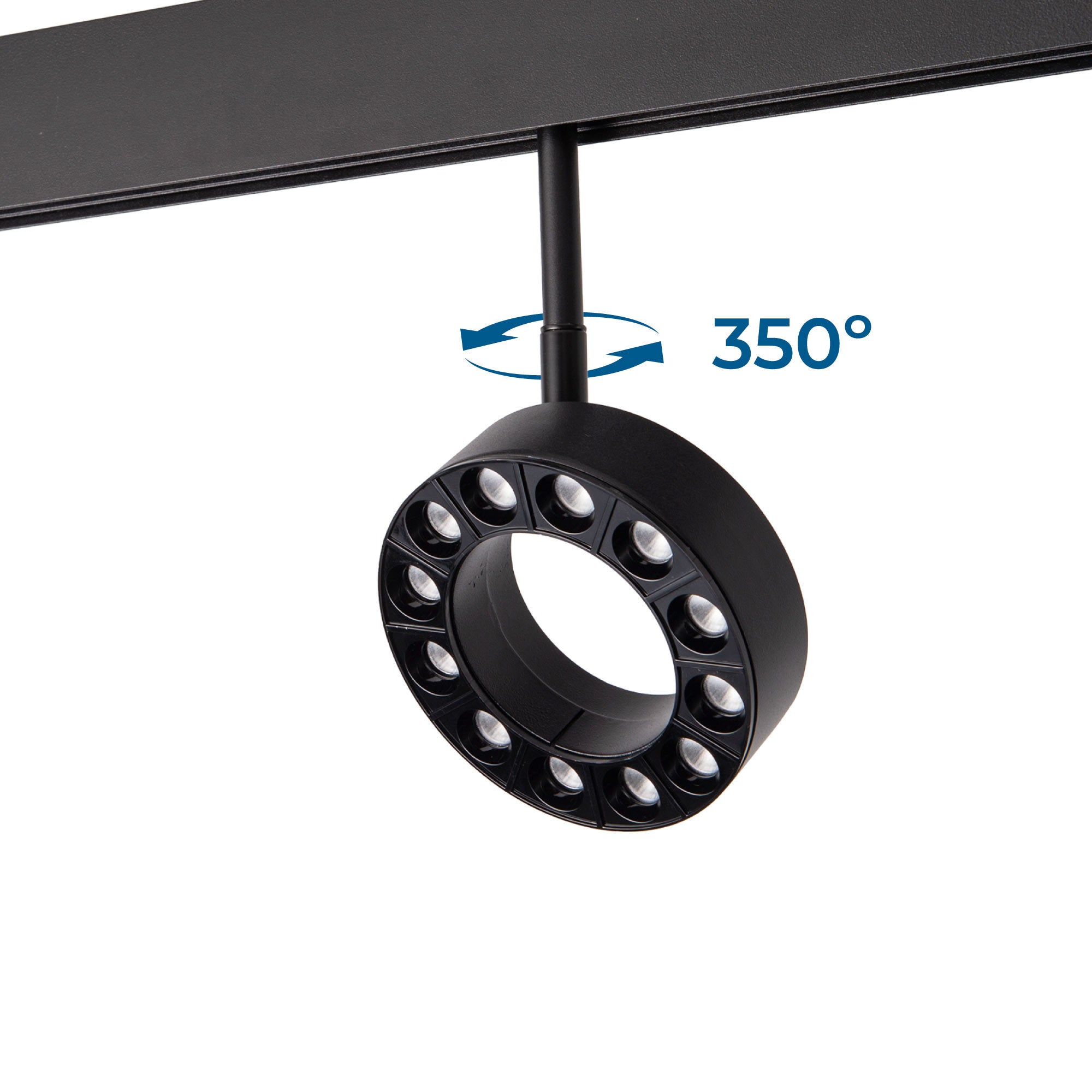 Luminaria circular LED para carril magnético 48V - Ø11,5cm - 12W - CRI90 - UGR18 - OSRAM