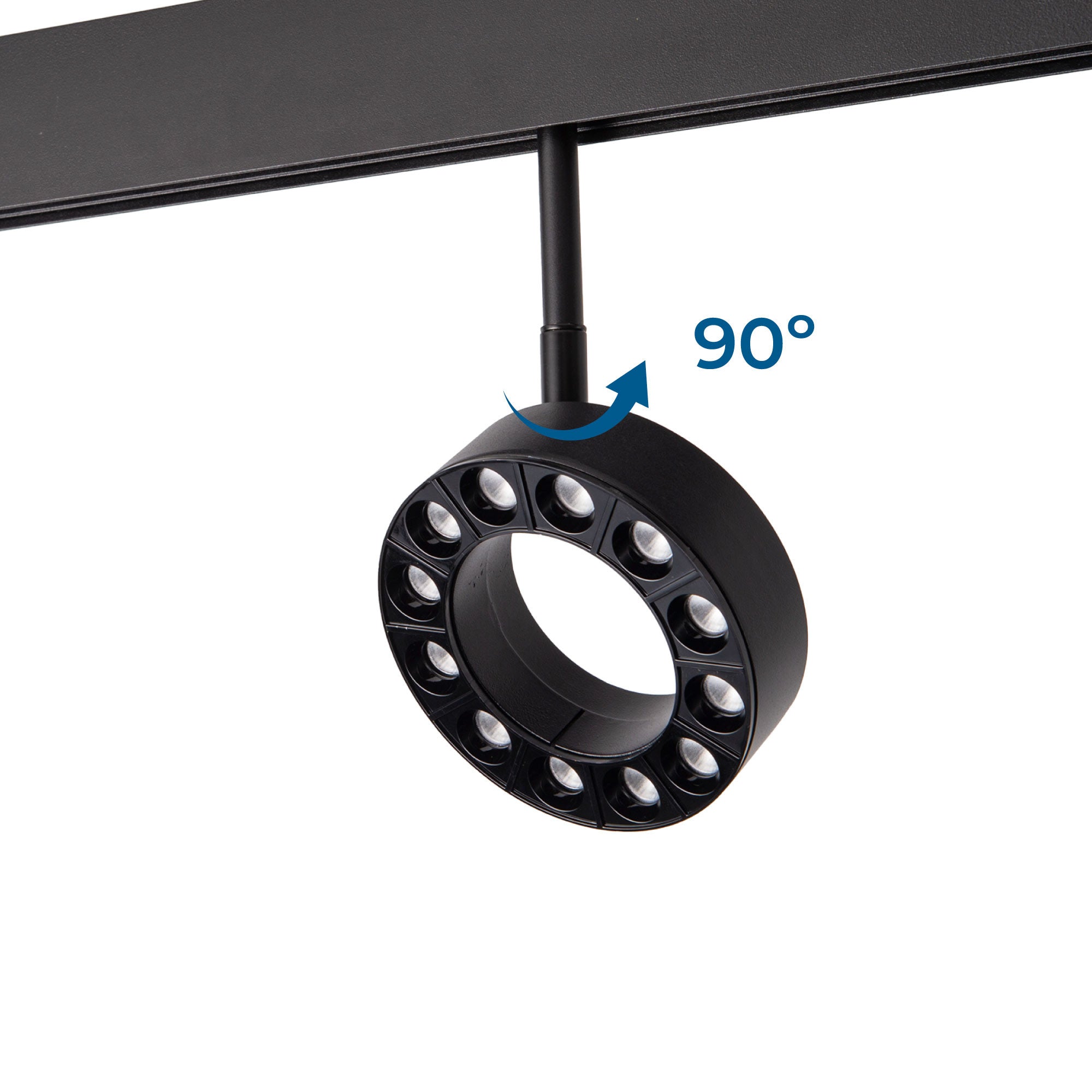 Luminaria circular LED para carril magnético 48V - Ø11,5cm - 12W - CRI90 - UGR18 - OSRAM