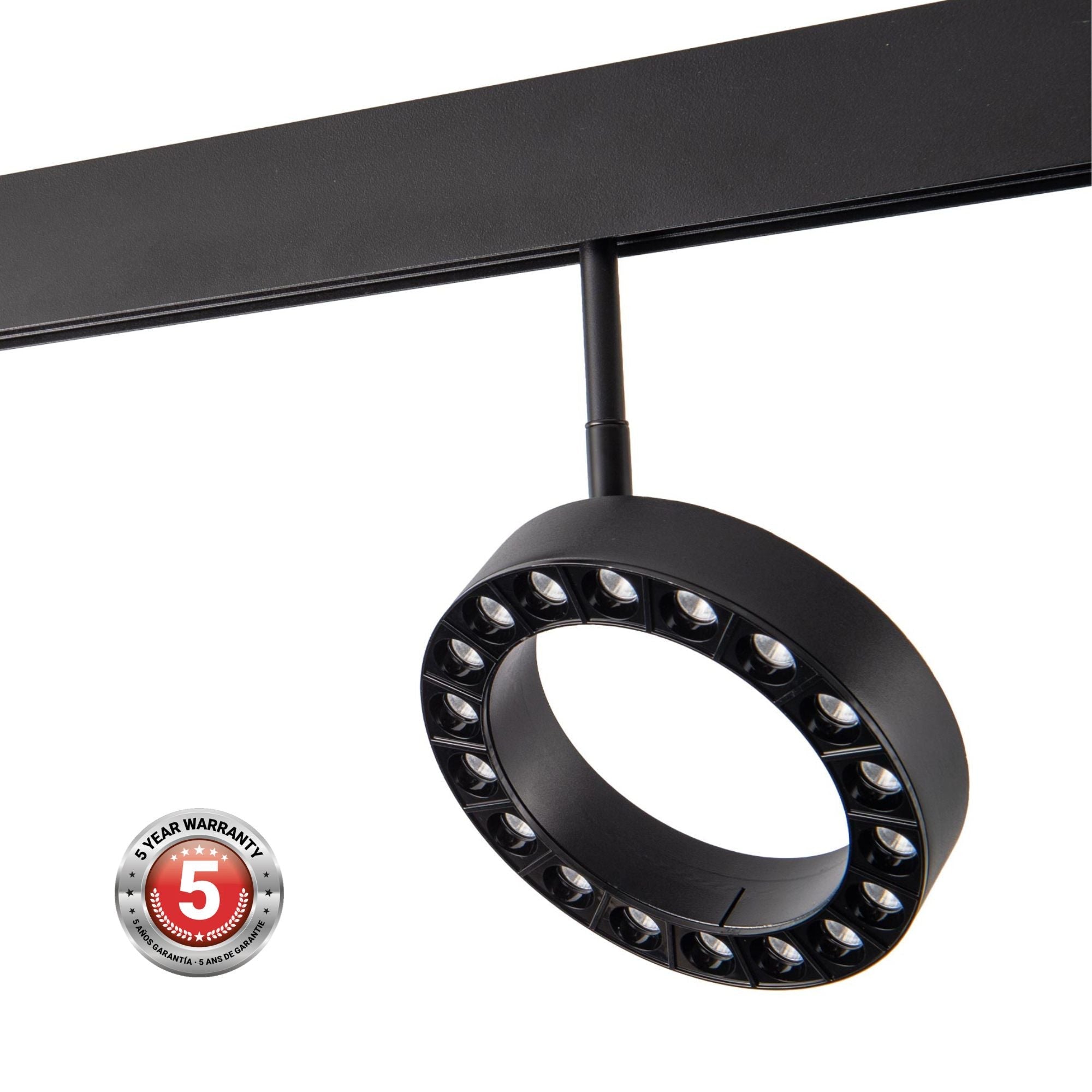 Luminaria circular LED para carril magnético 48V - Ø16cm - 18W - CRI90 - UGR18 - OSRAM