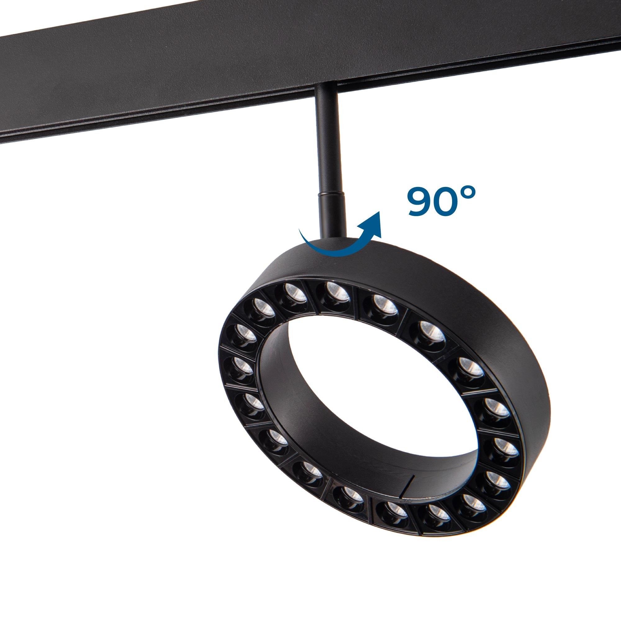 Luminaria circular LED para carril magnético 48V - Ø16cm - 18W - CRI90 - UGR18 - OSRAM
