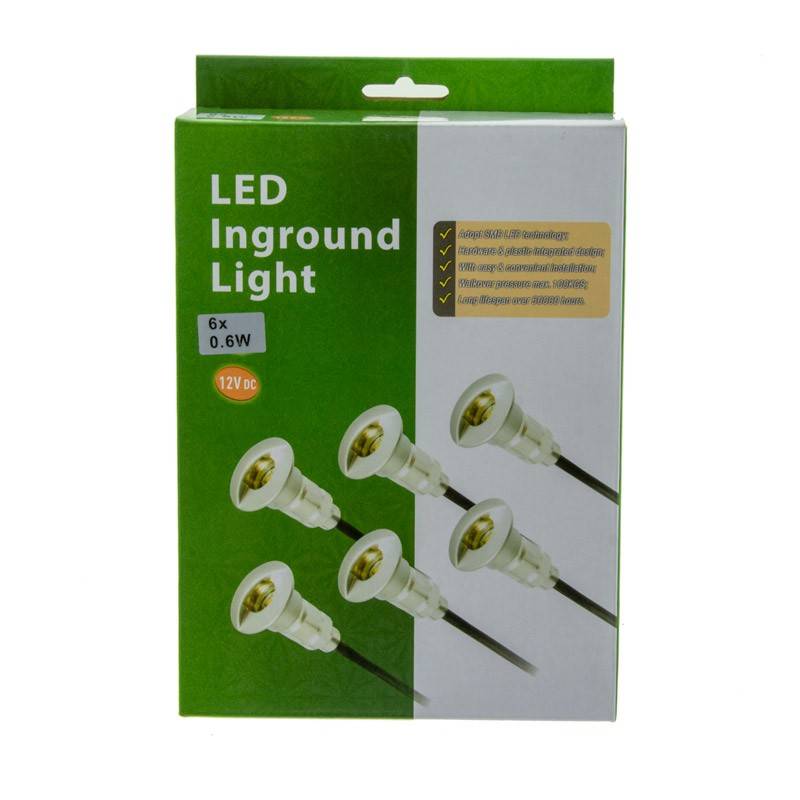Kit de 6 luces de escalera 0,6W 12V-DC Ø26x41mm