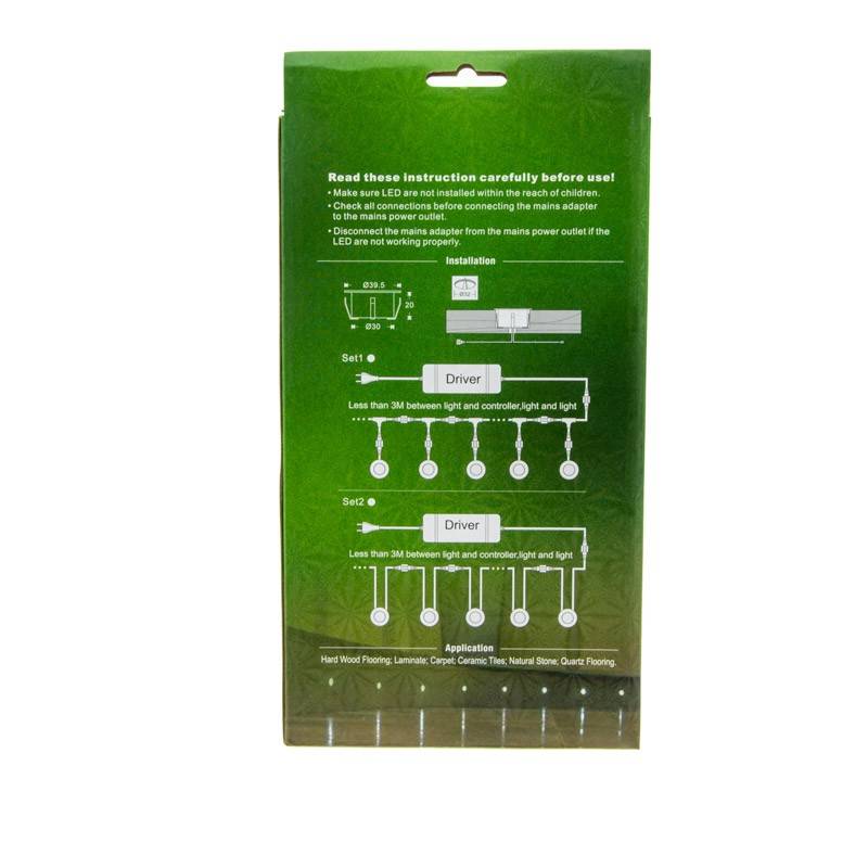 Kit 6 focos LED empotrables en suelo Ø40x20mm 0,4W 12V-DC IP67