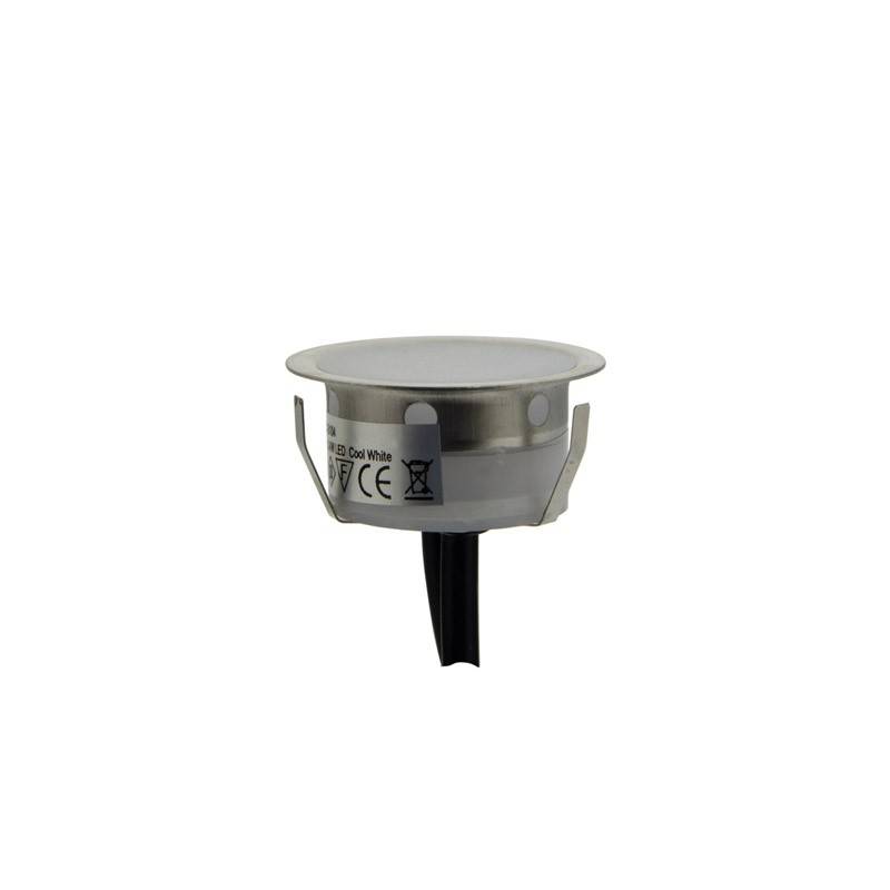 Kit 6 focos LED empotrables en suelo Ø40x20mm 0,4W 12V-DC IP67