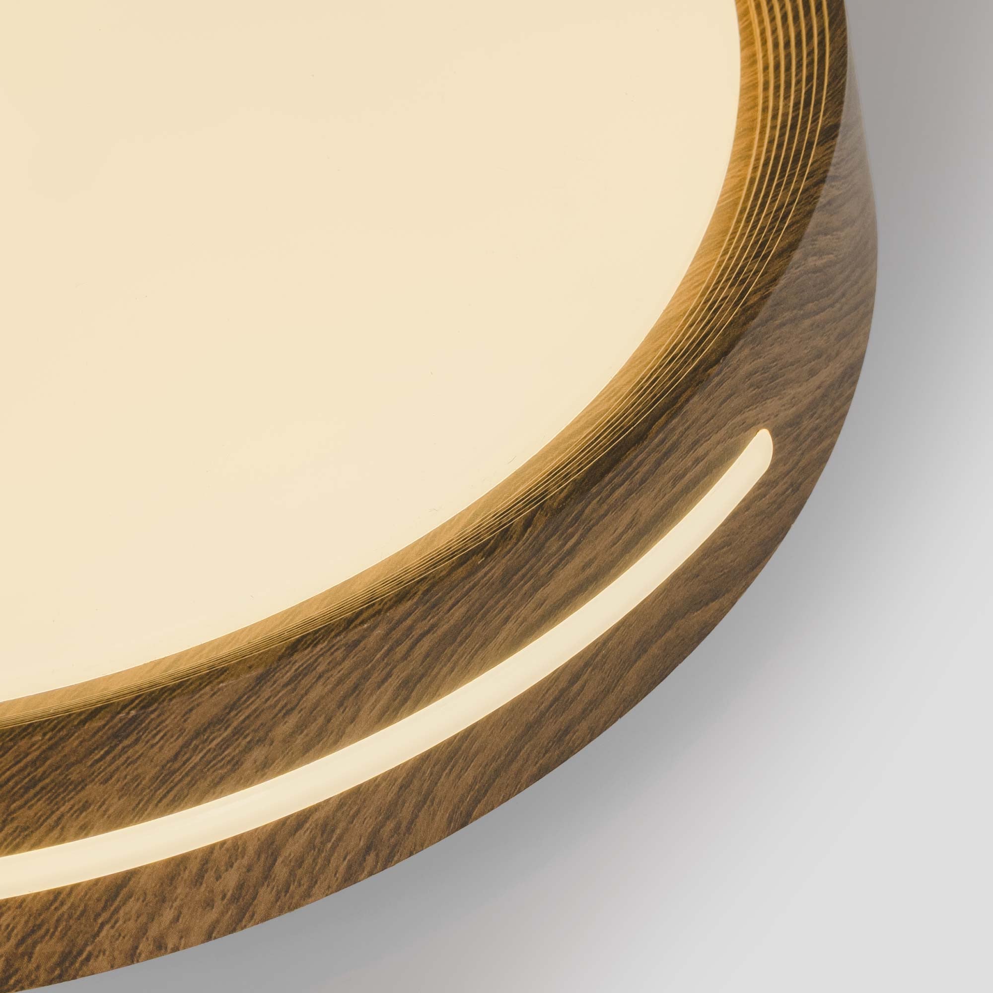 Plafón de techo LED CCT - 24W - Efecto lateral - Color madera Ø40cm
